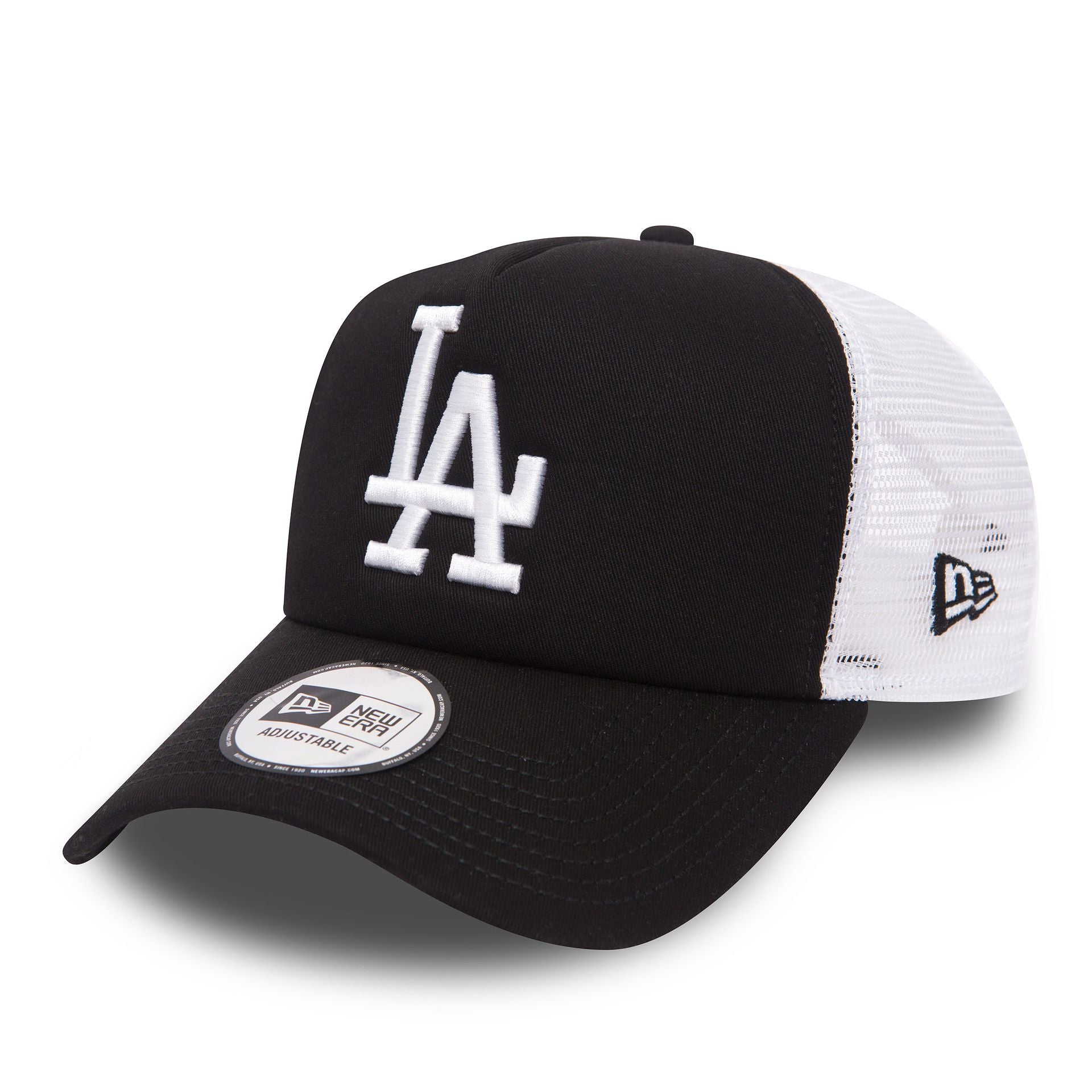 Official New Era LA Dodgers Black A-Frame Trucker Snapback Cap