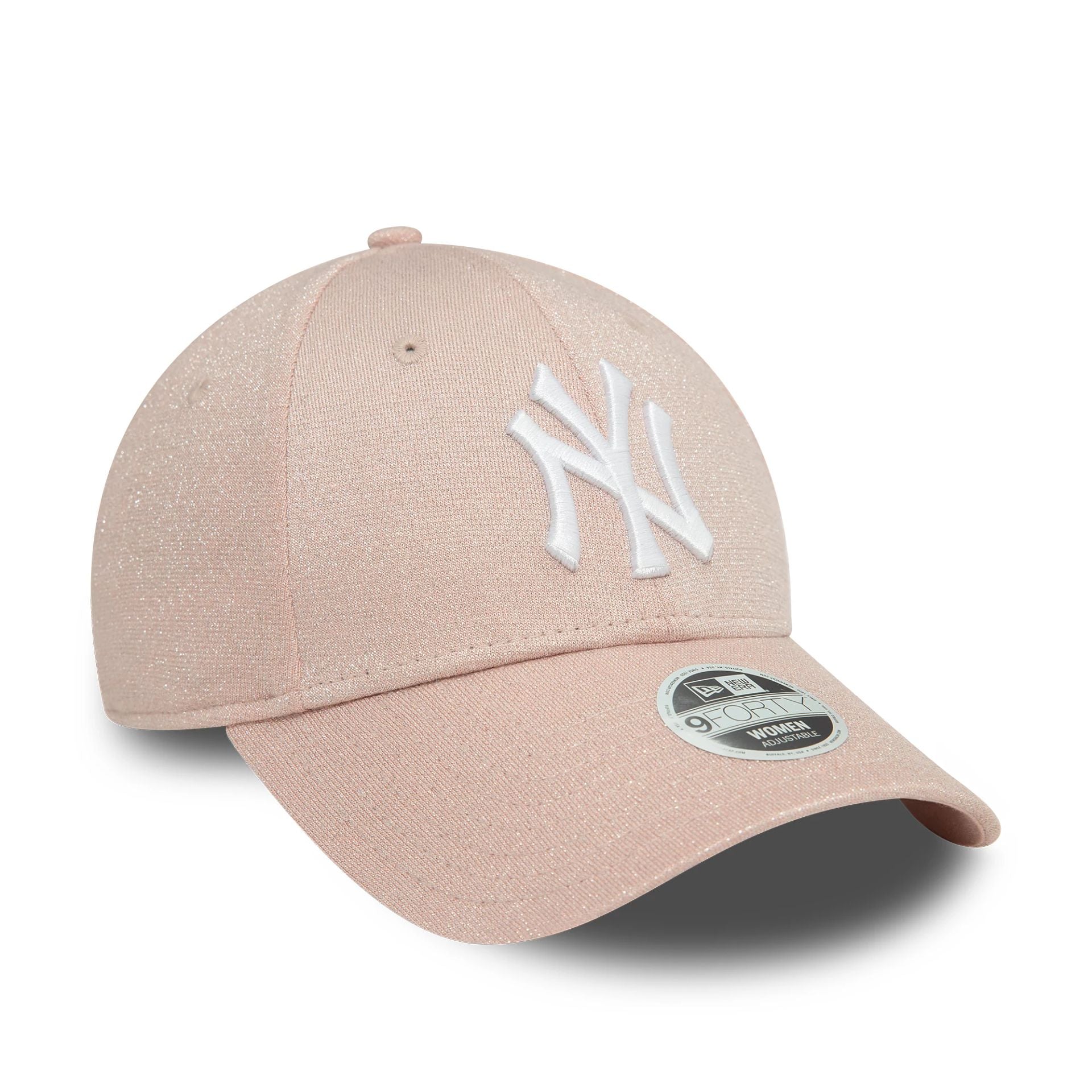 New York Yankees Womens Glitter Pastel Pink 9FORTY Adjustable Cap