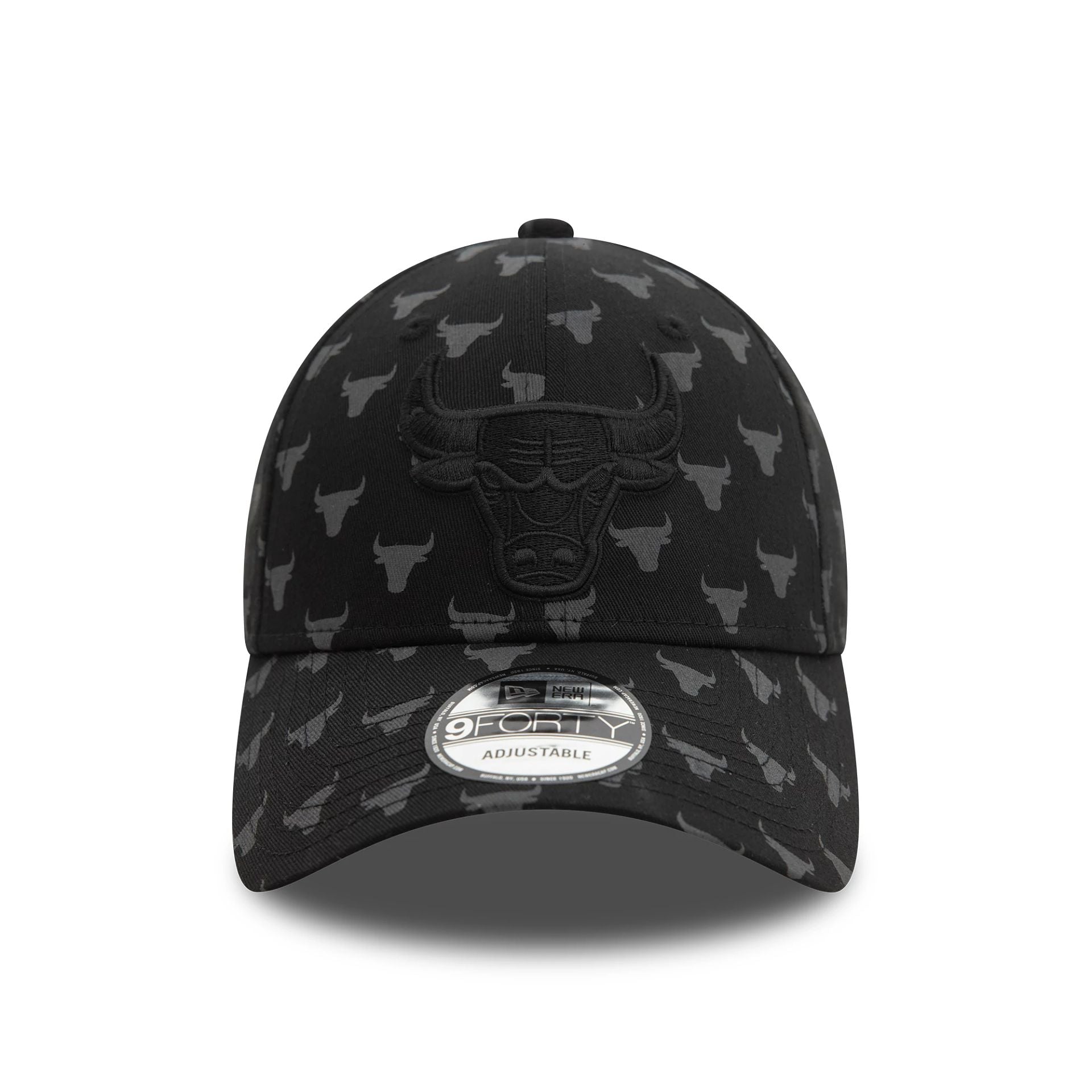 Chicago Bulls Team Monogram Black 9FORTY Adjustable Cap