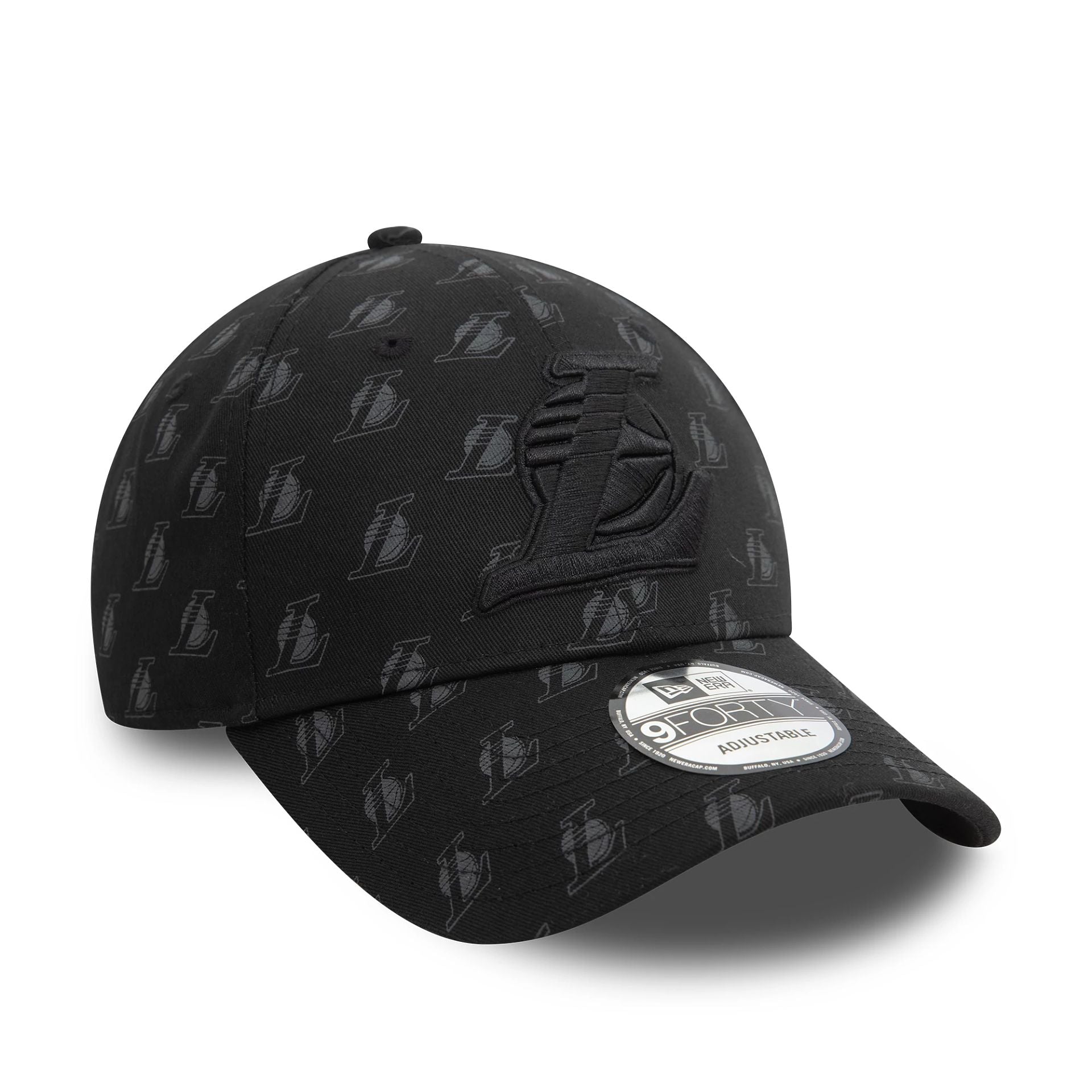 LA Lakers Team Monogram Black 9FORTY Adjustable Cap
