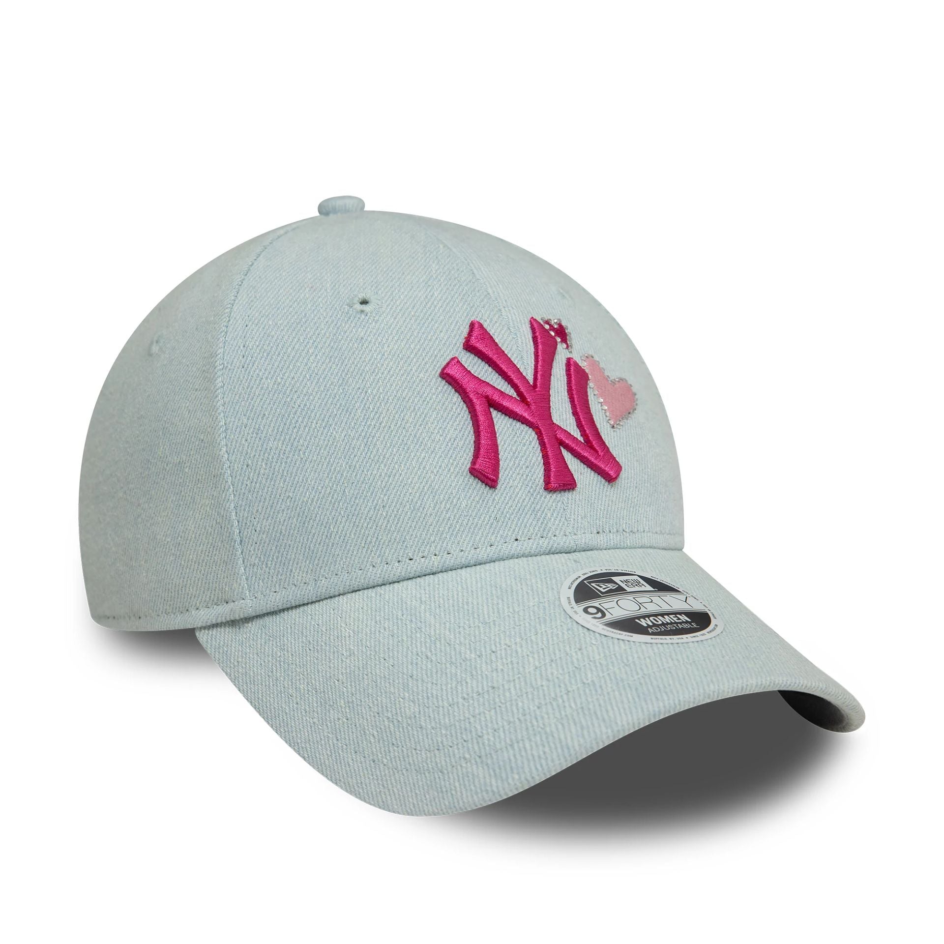 New York Yankees Womens Denim Pastel Blue 9FORTY Adjustable Cap
