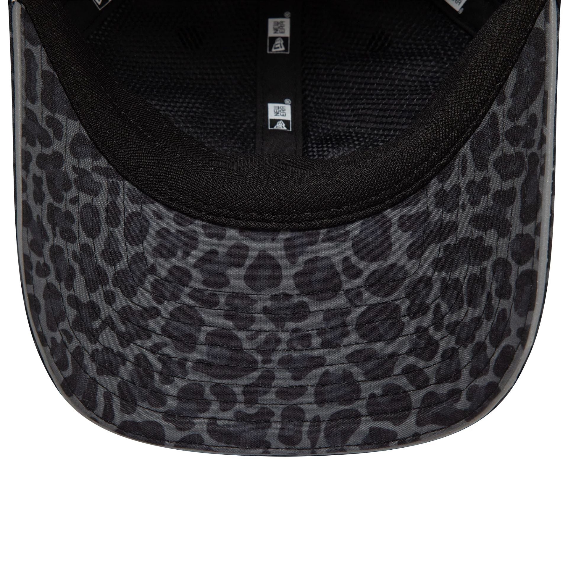 Womens New Era All Over Print Black Leopard Print Open Back Adjustable Cap