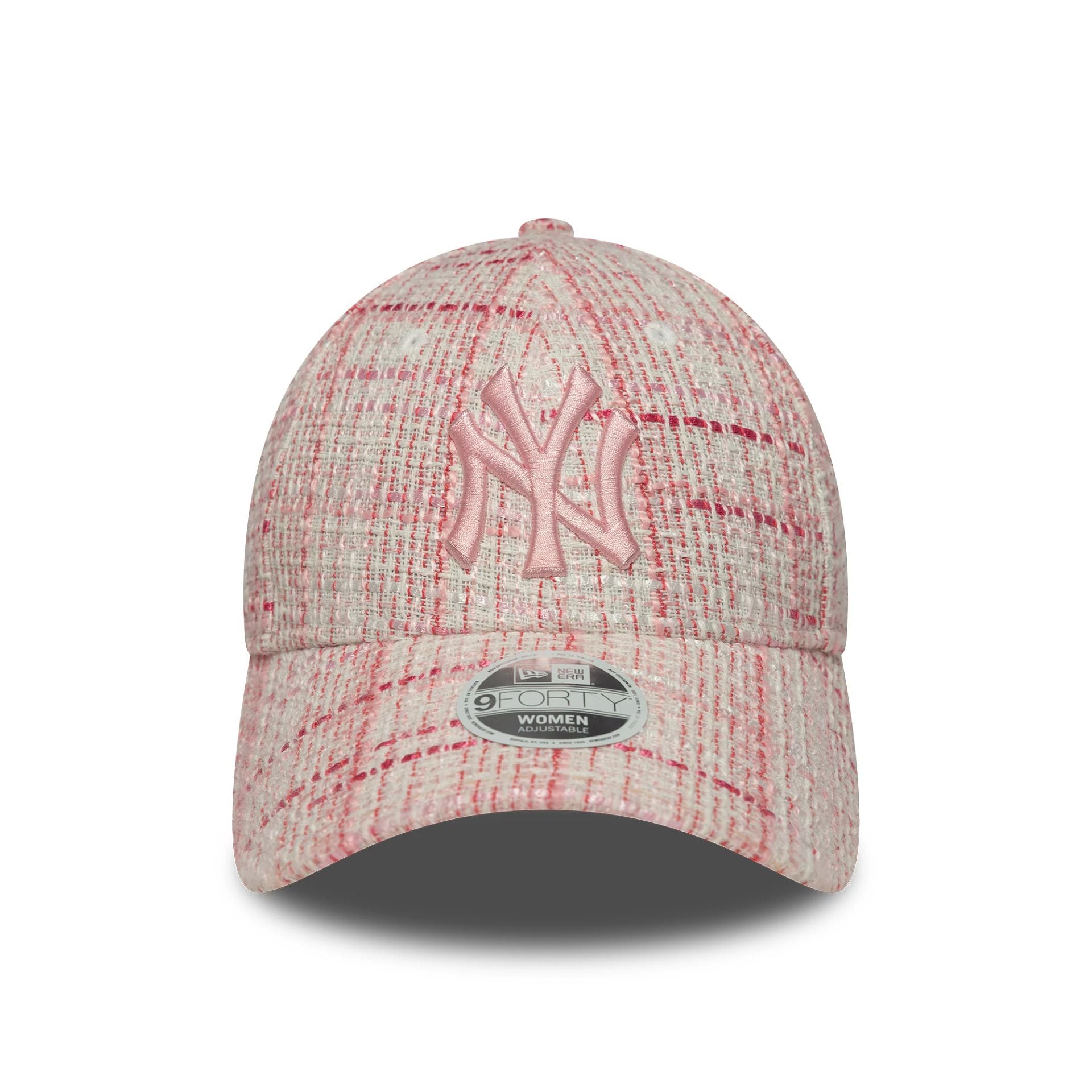 New York Yankees Womens Tweed Dark Pink 9FORTY Adjustable Cap
