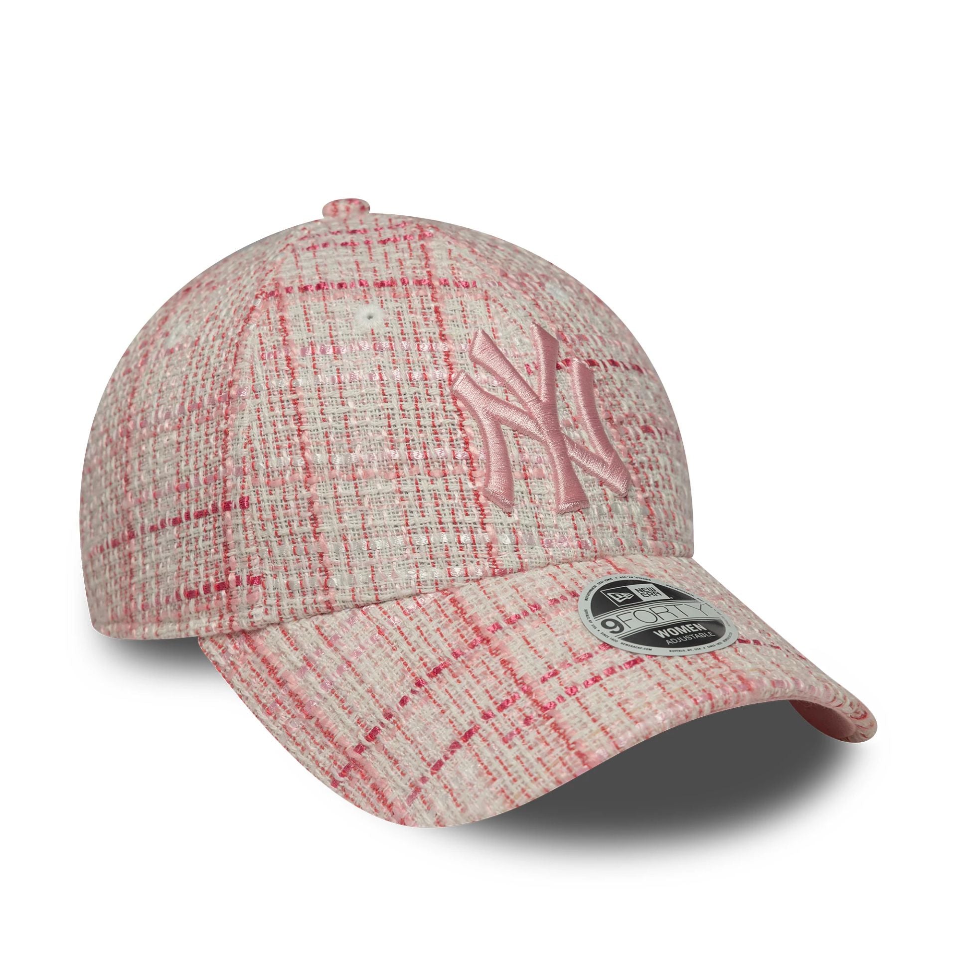New York Yankees Womens Tweed Dark Pink 9FORTY Adjustable Cap