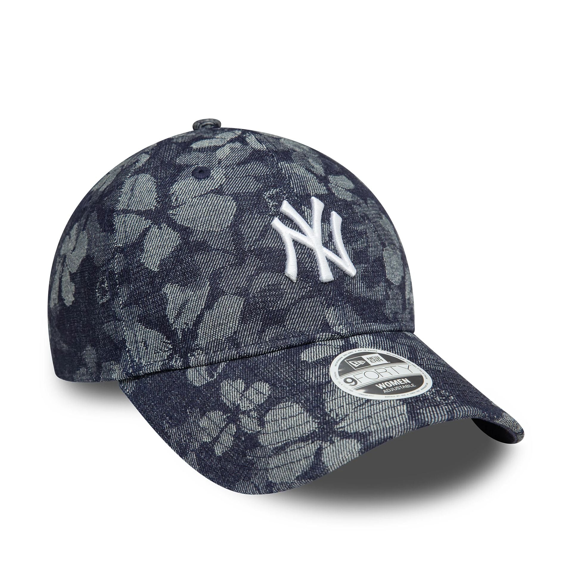 New York Yankees Womens Floral Denim Blue 9TWENTY Adjustable Cap