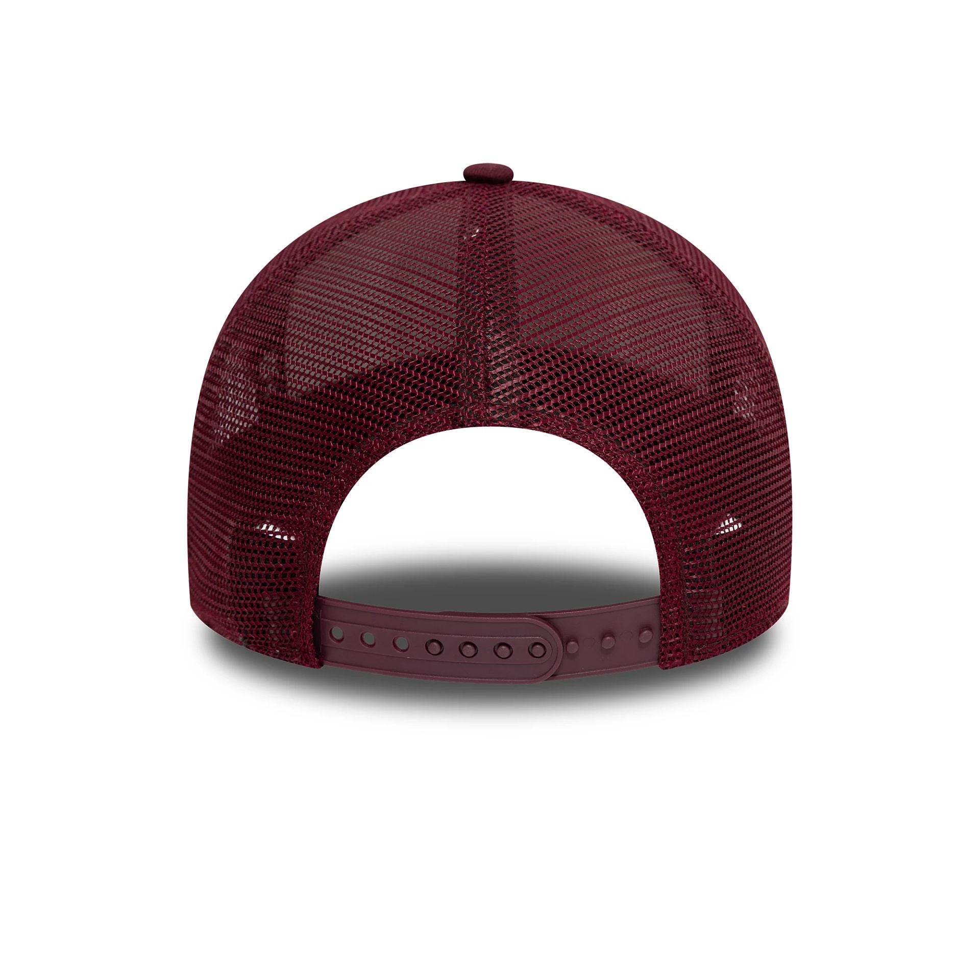 New Era Patch Distressed Dark Red 9FORTY A-Frame Trucker Adjustable Cap