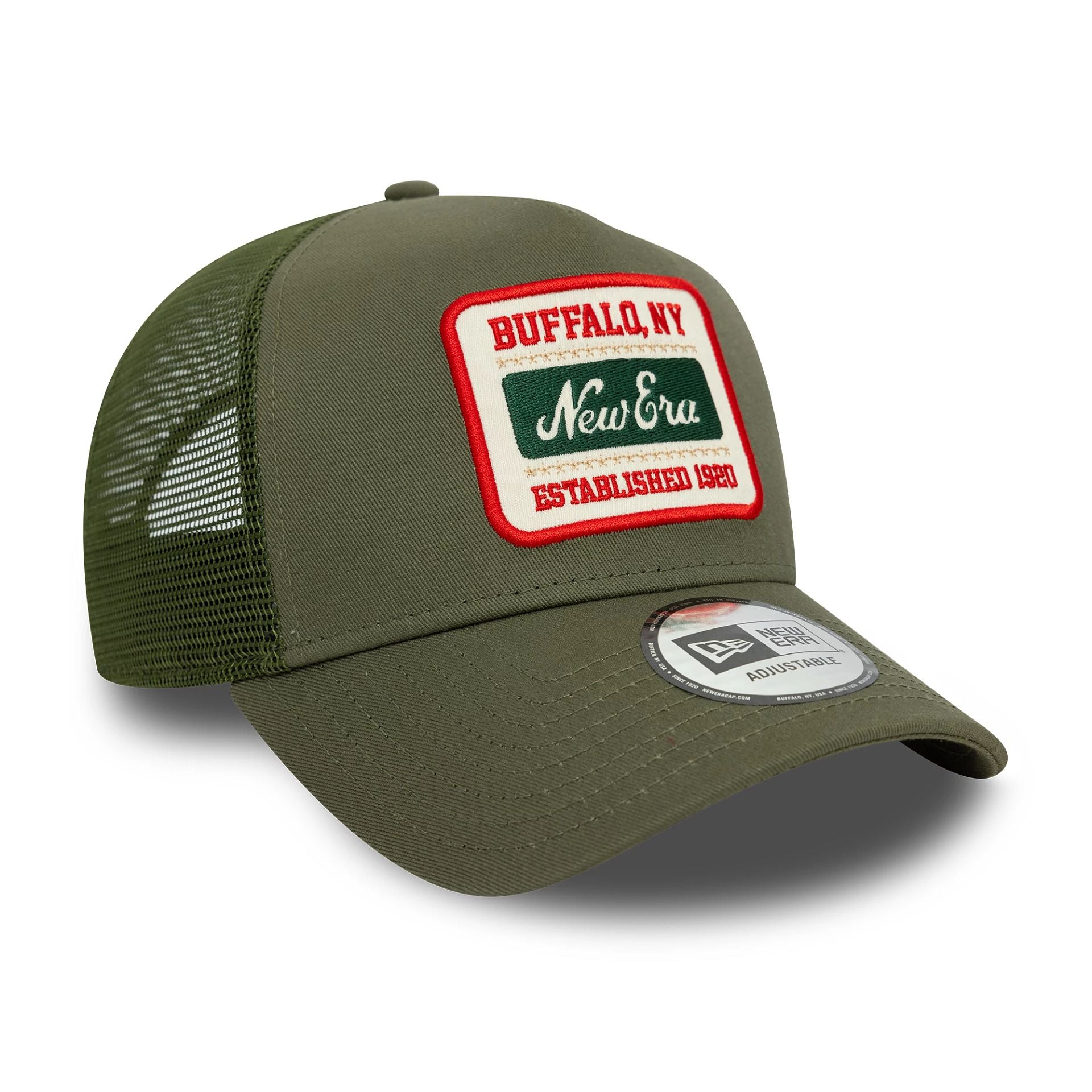 New Era Patch Green 9FORTY A-Frame Trucker Adjustable Cap