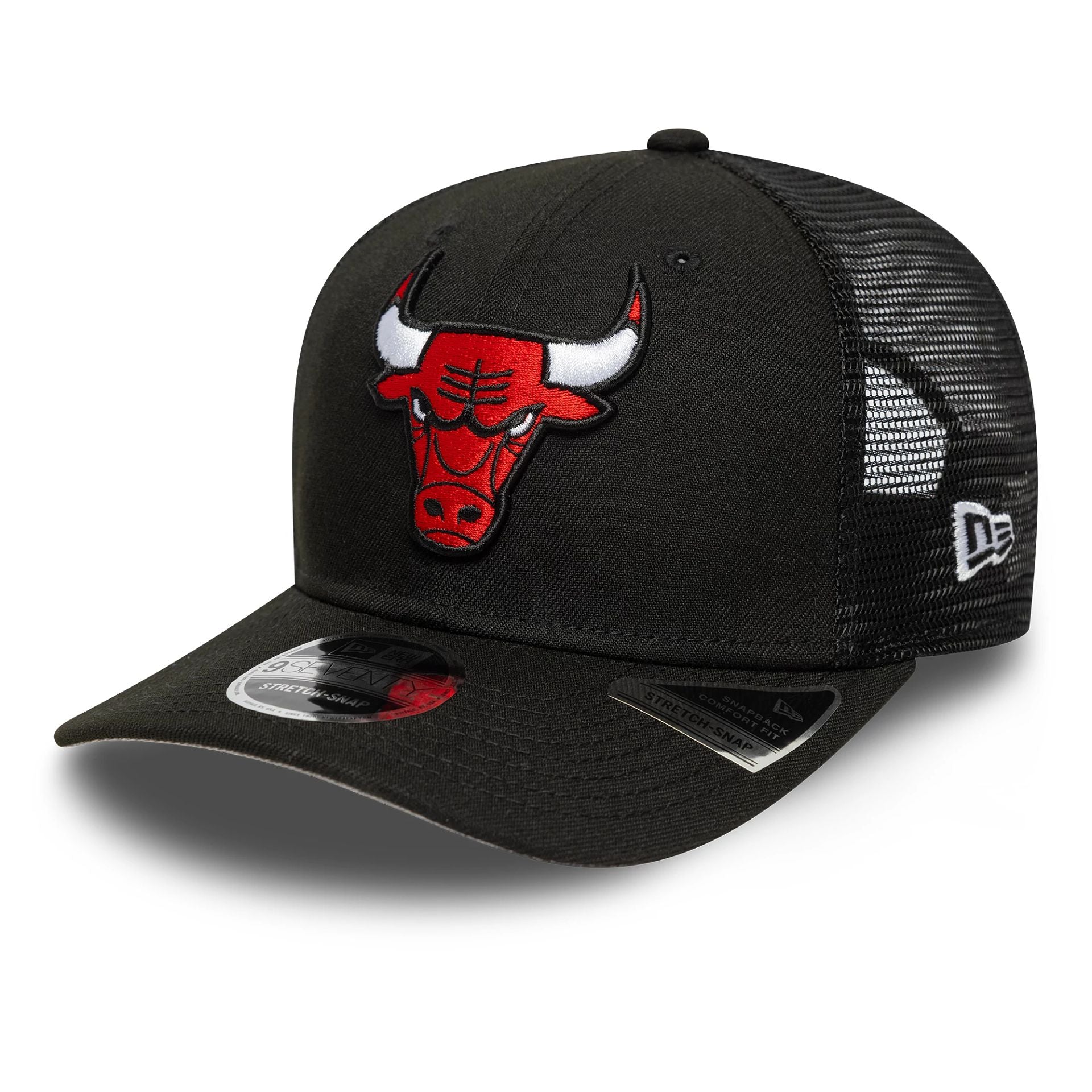 Chicago Bulls NBA Official Team Colour Black 9SEVENTY Stretch Snap Adjustable Cap