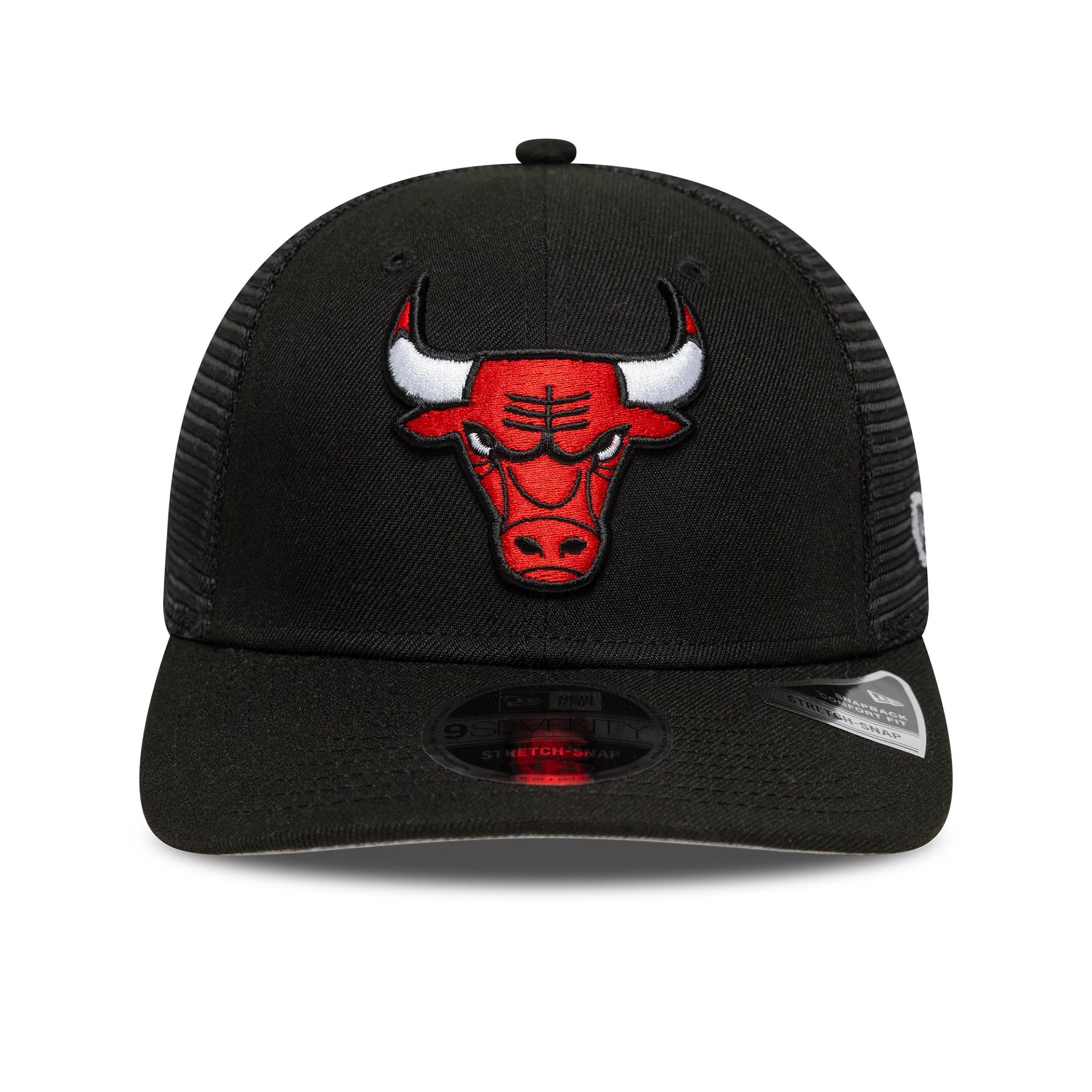 Chicago Bulls NBA Official Team Colour Black 9SEVENTY Stretch Snap Adjustable Cap