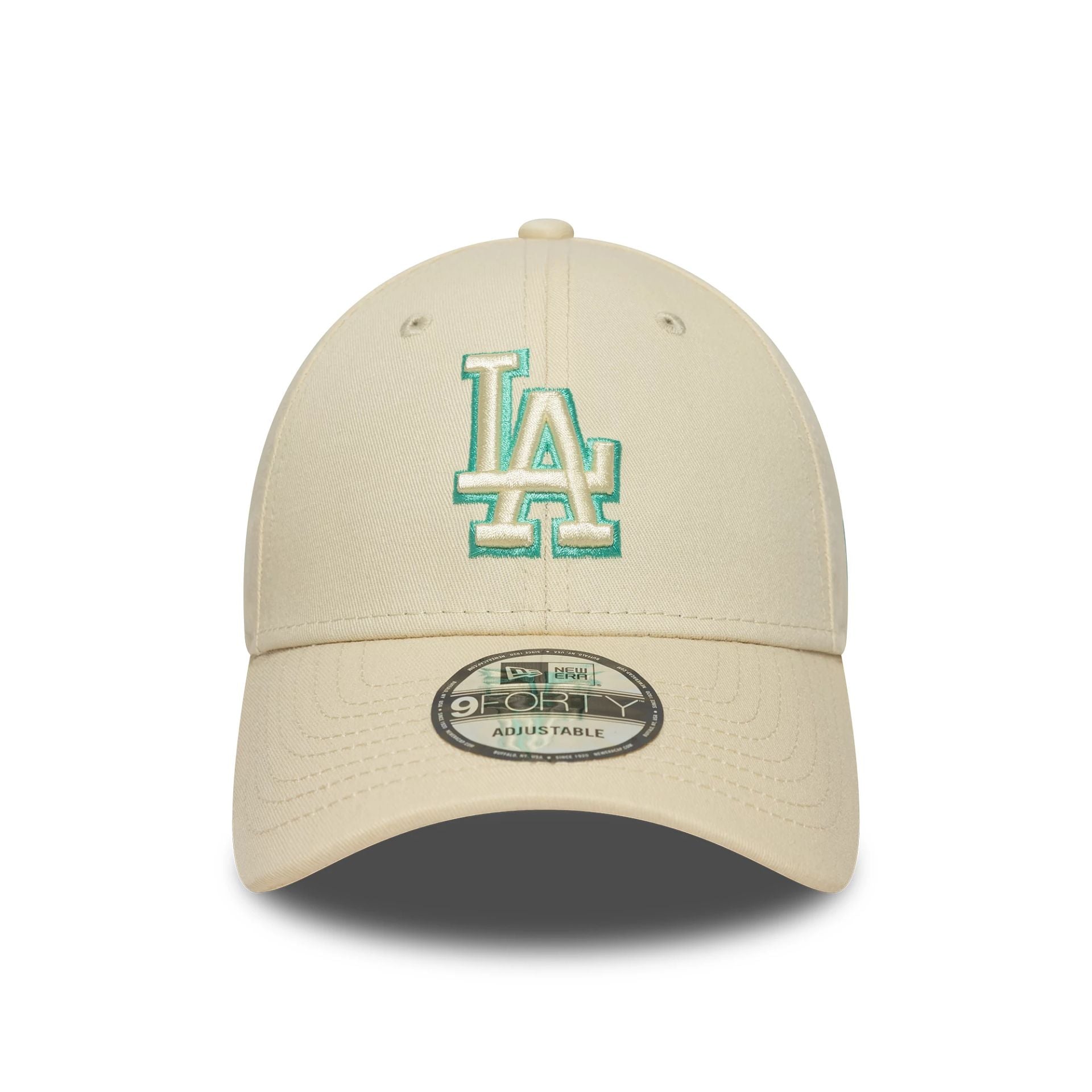 LA Dodgers Team Outline Cream 9FORTY Adjustable Cap