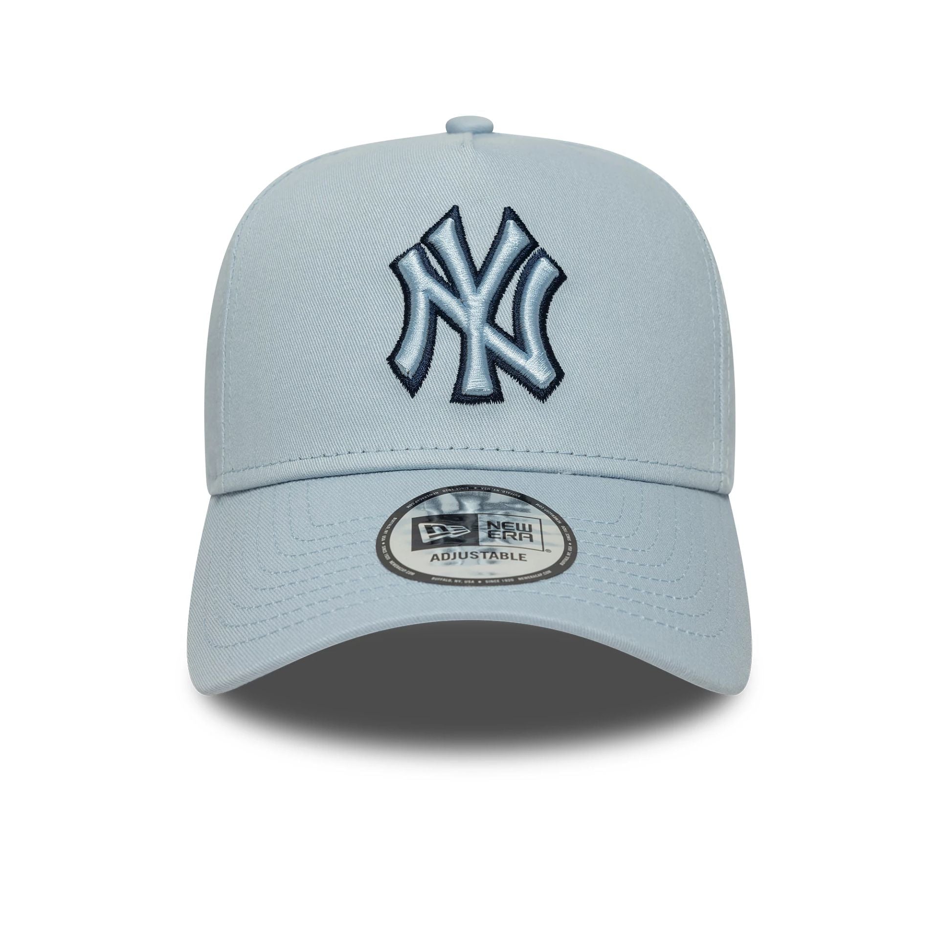 New York Yankees Team Outline Pastel Blue 9FORTY E-Frame Adjustable Cap