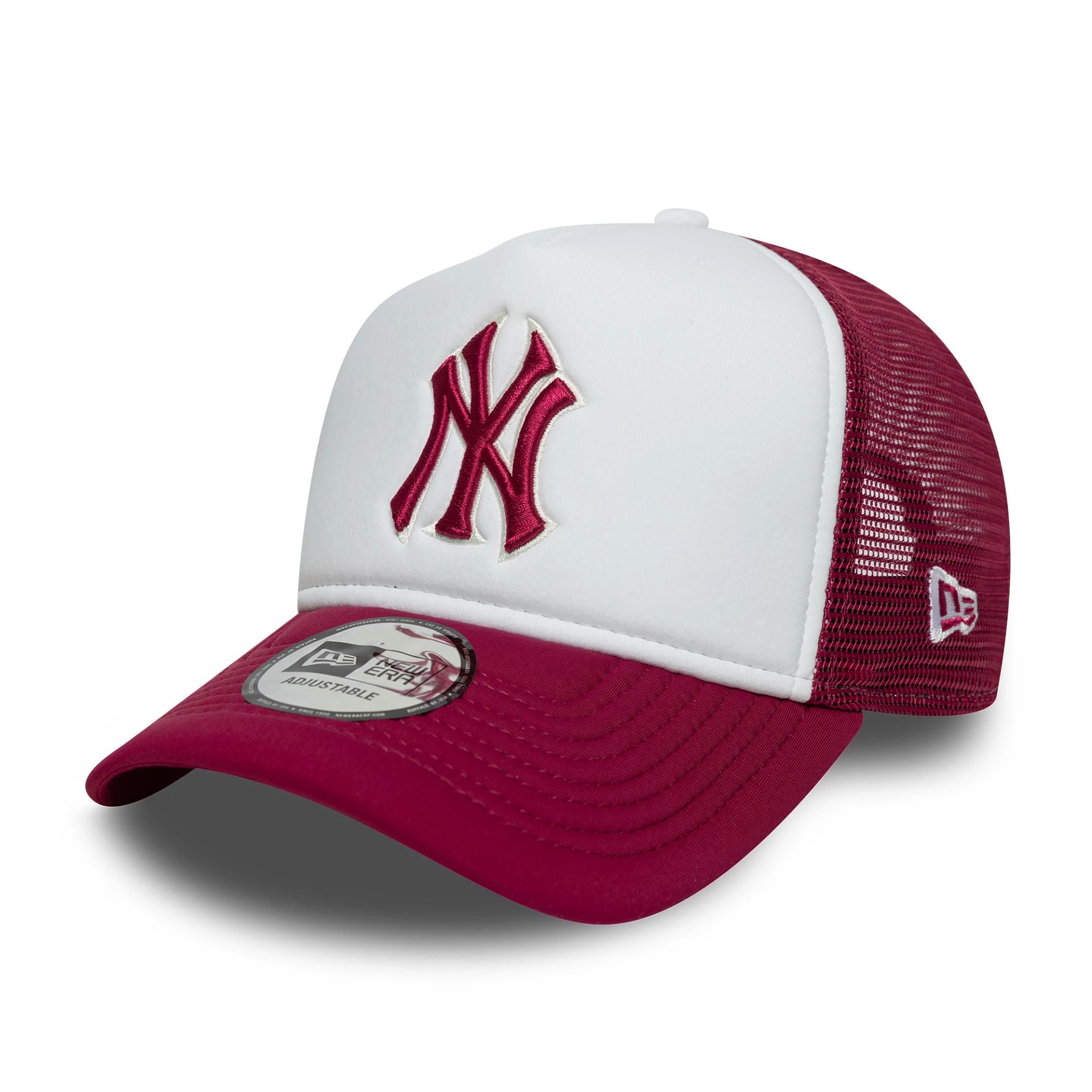New York Yankees MLB World Series Dark Red 9FORTY E-Frame Trucker Adjustable Cap