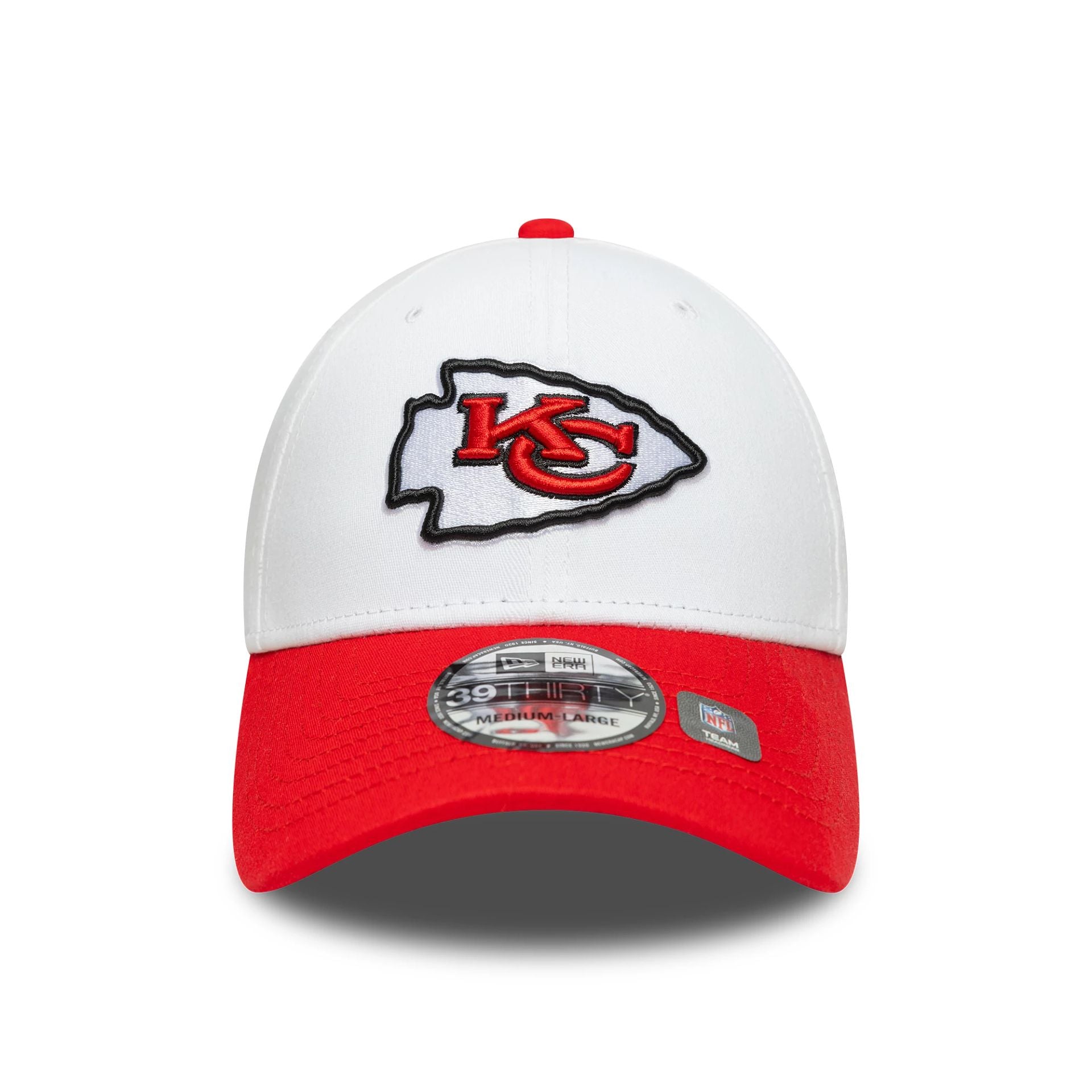 Kansas City Chiefs NFL Team Logo White 39THIRTY Stretch Fit Adjustable Cap