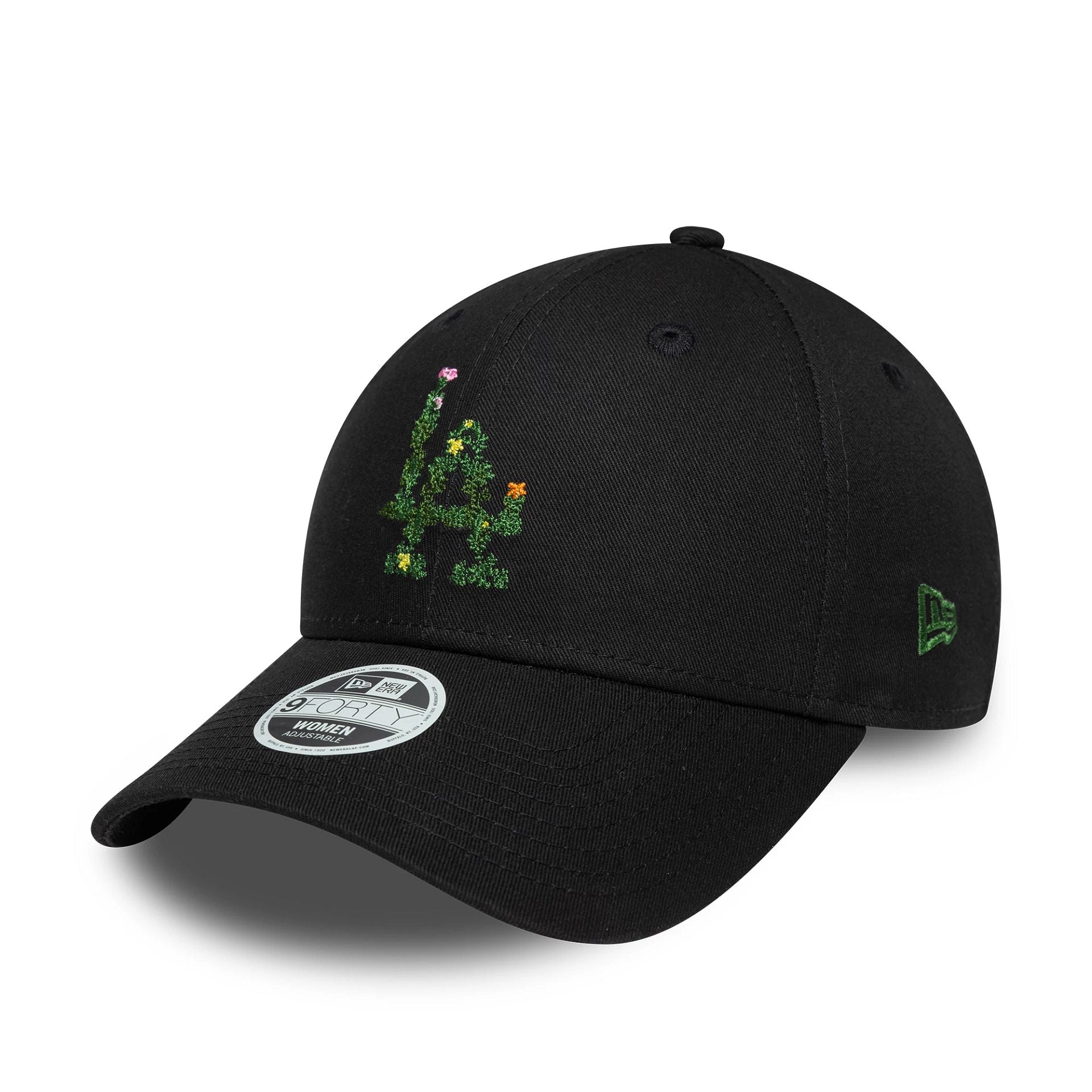LA Dodgers Womens MLB Floral Infill Black 9FORTY Adjustable Cap