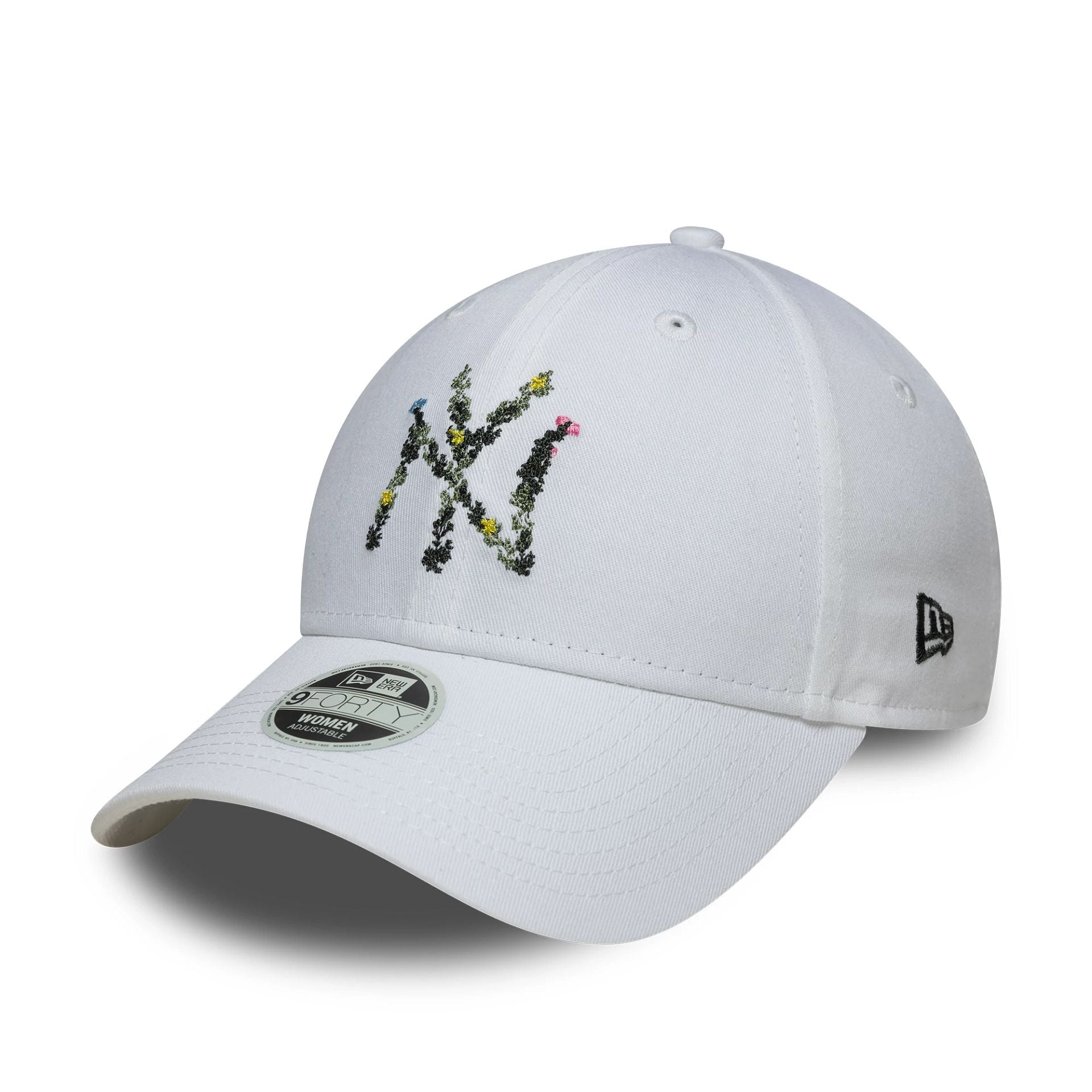 New York Yankees Womens MLB Floral Infill White 9FORTY Adjustable Cap