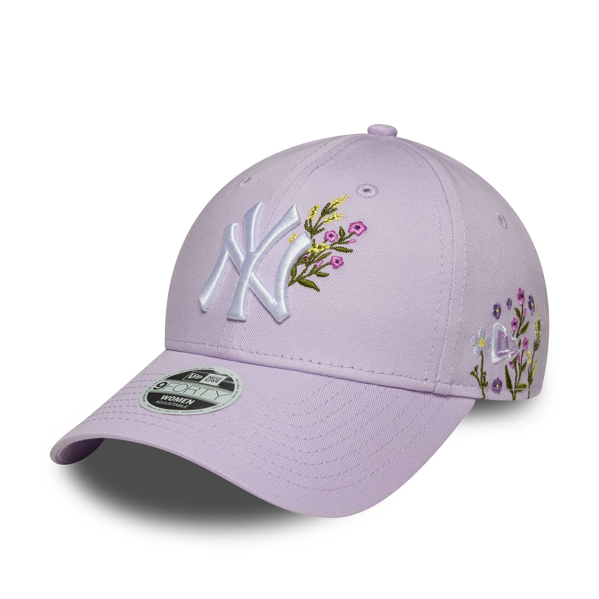 New York Yankees Womens MLB Floral Icon Pastel Purple 9FORTY Adjustable Cap