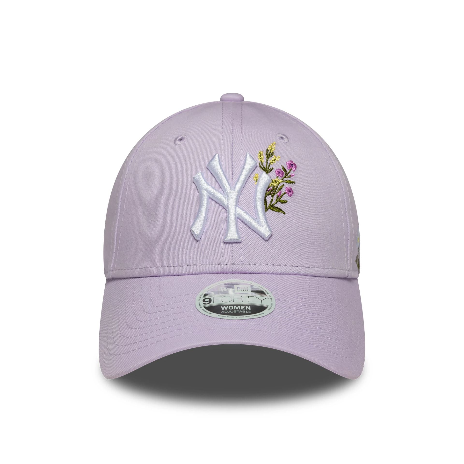 New York Yankees Womens MLB Floral Icon Pastel Purple 9FORTY Adjustable Cap