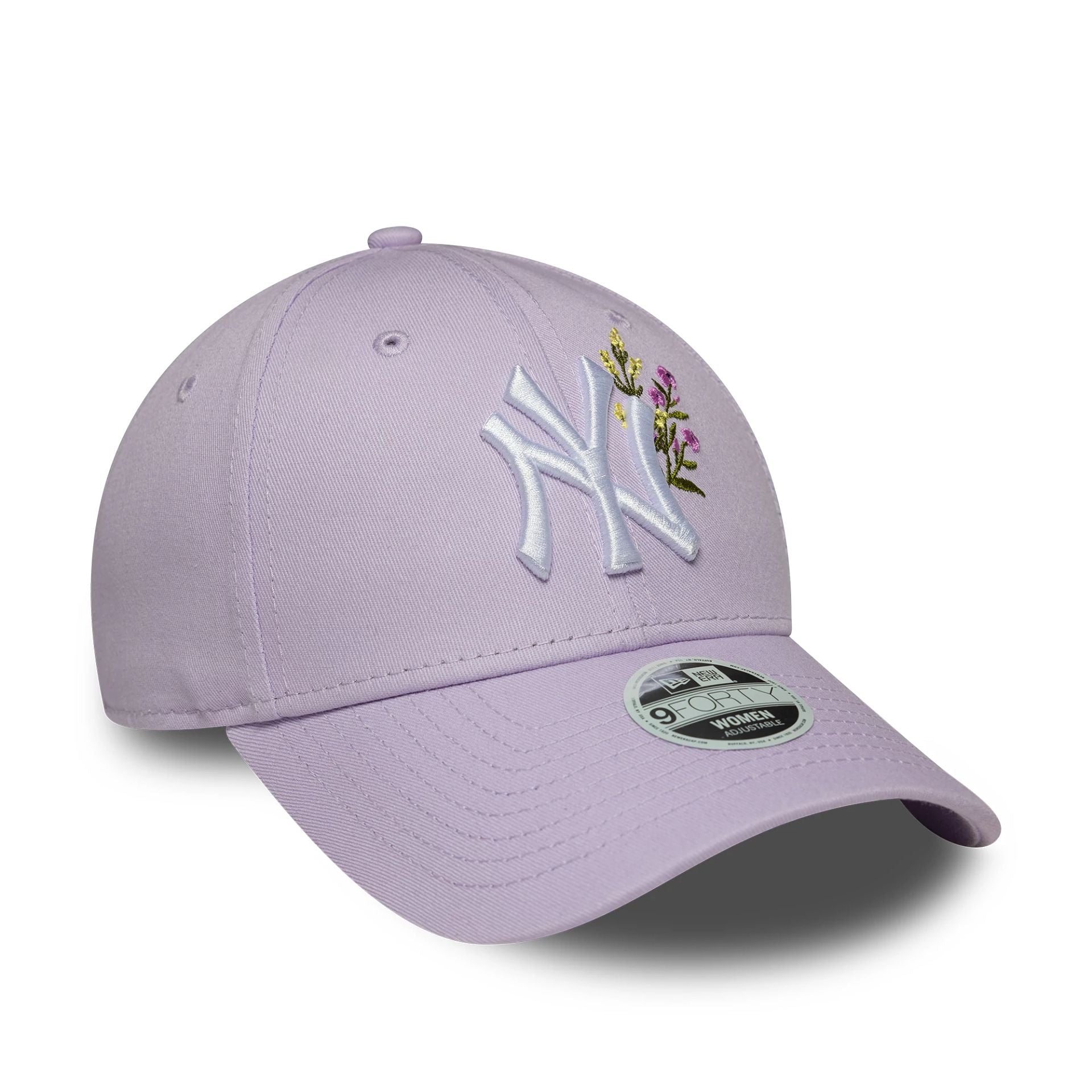 New York Yankees Womens MLB Floral Icon Pastel Purple 9FORTY Adjustable Cap