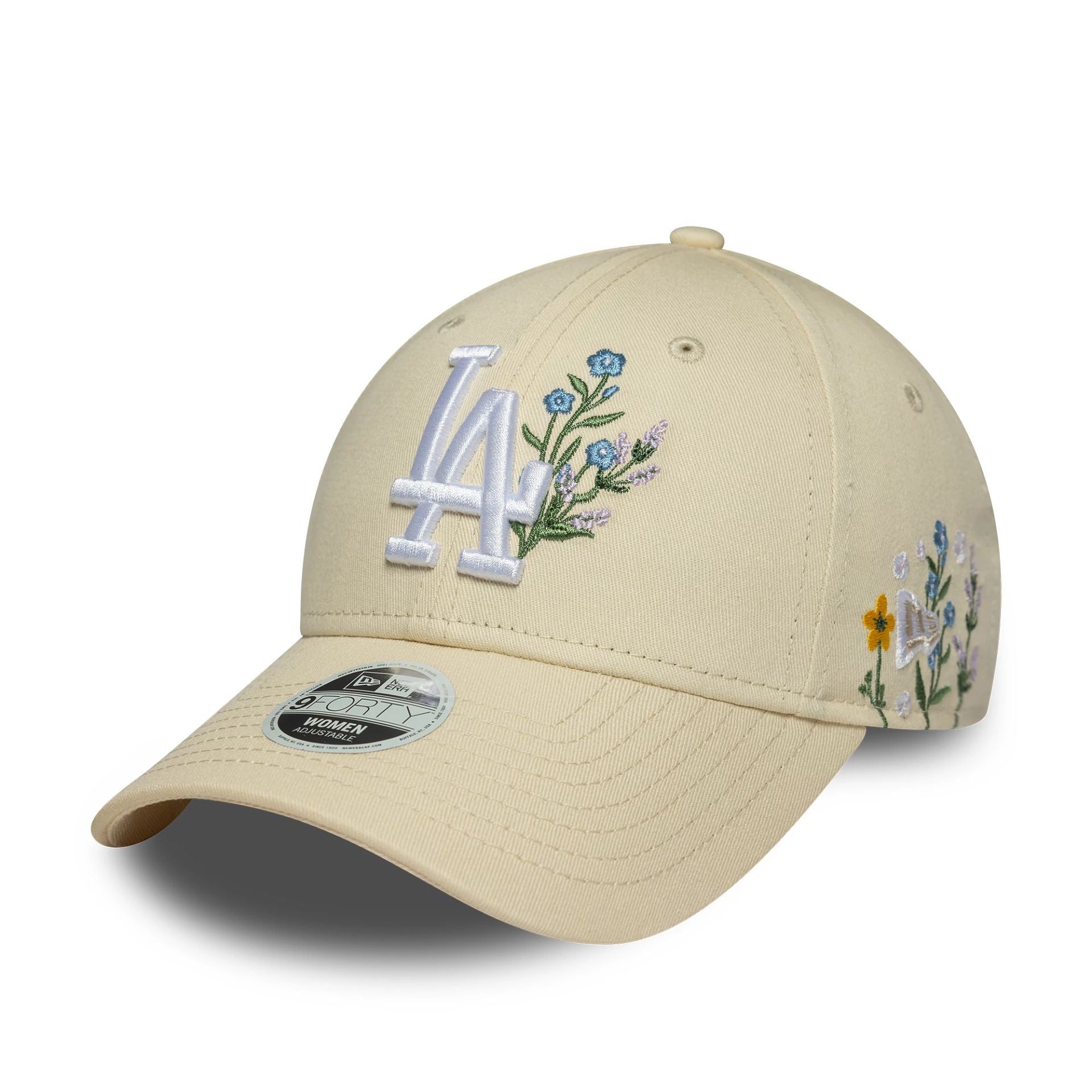 LA Dodgers Womens MLB Floral Icon Cream 9FORTY Adjustable Cap