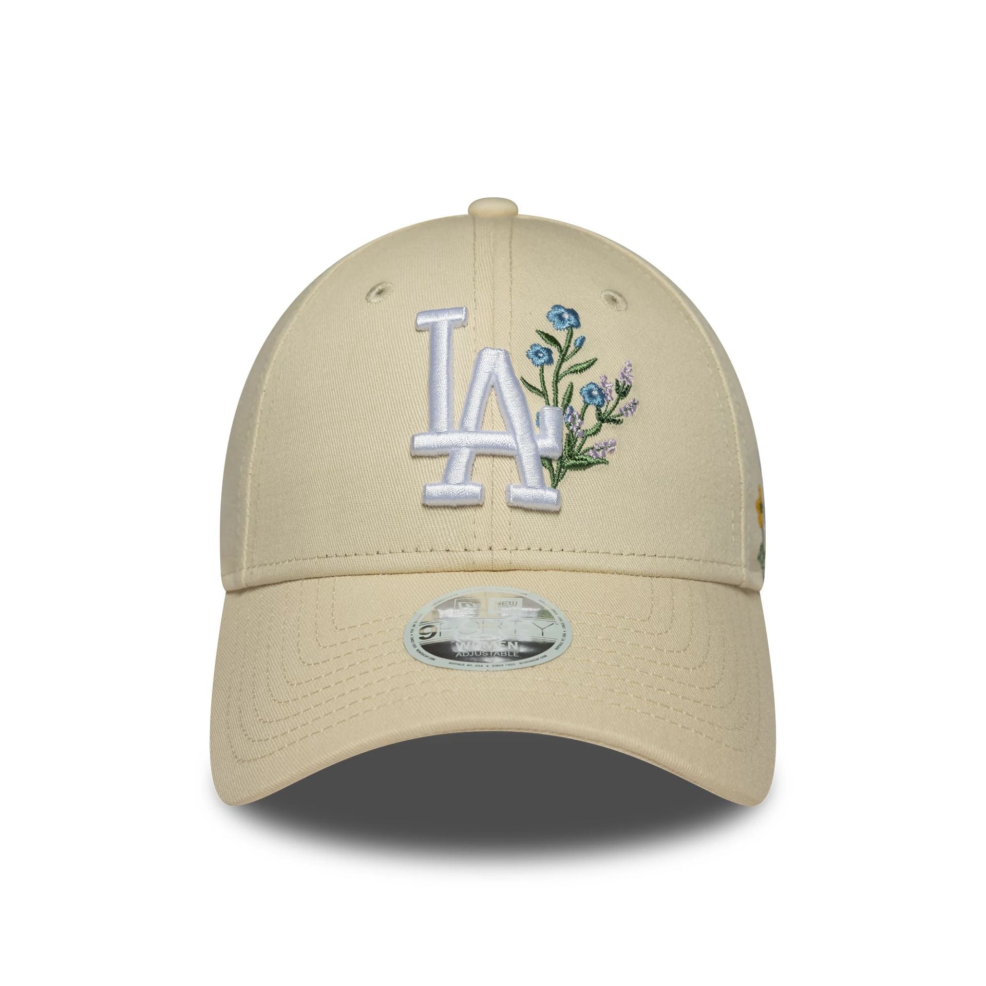 LA Dodgers Womens MLB Floral Icon Cream 9FORTY Adjustable Cap