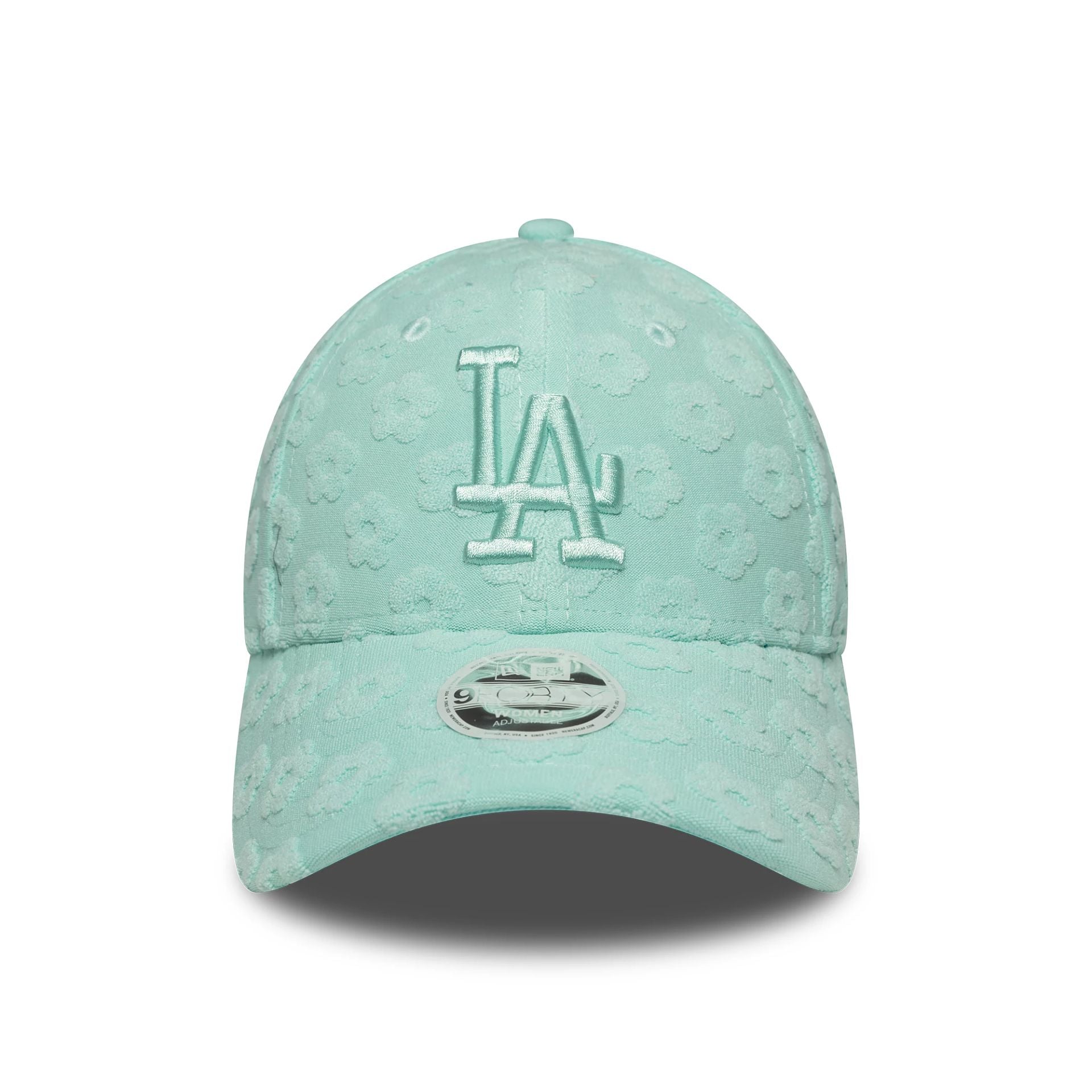 LA Dodgers Womens MLB Floral Towelling Pastel Green 9FORTY Adjustable Cap