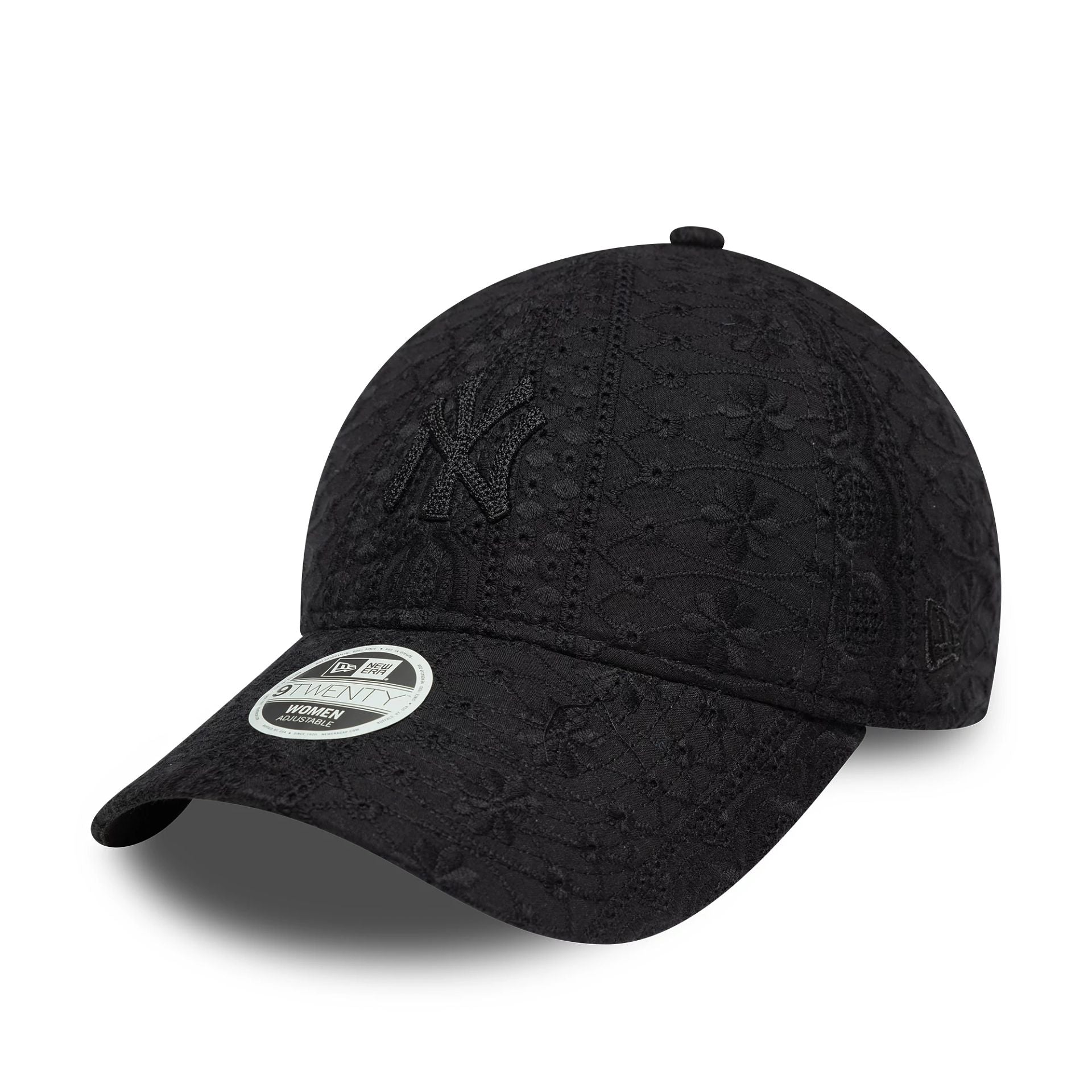 New York Yankees Womens MLB Broderie Black 9TWENTY Adjustable Cap