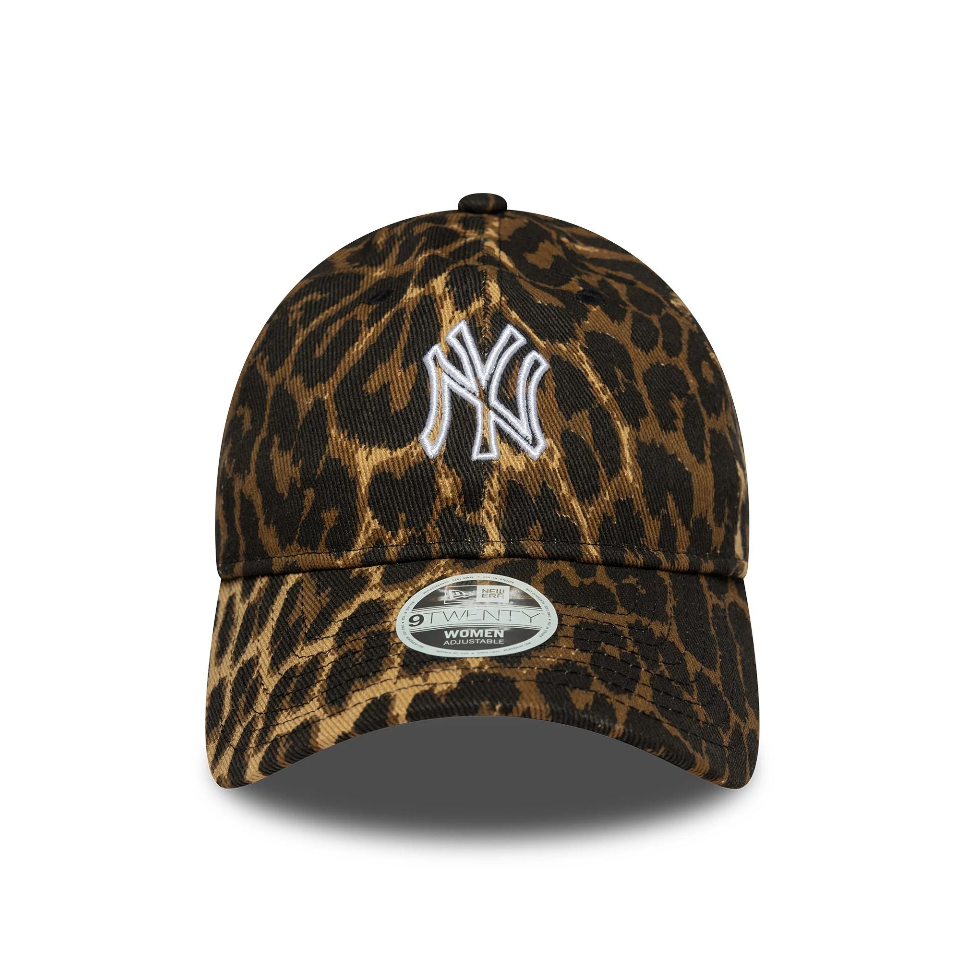 New York Yankees Womens MLB Outline Leopard Black 9TWENTY Adjustable Cap