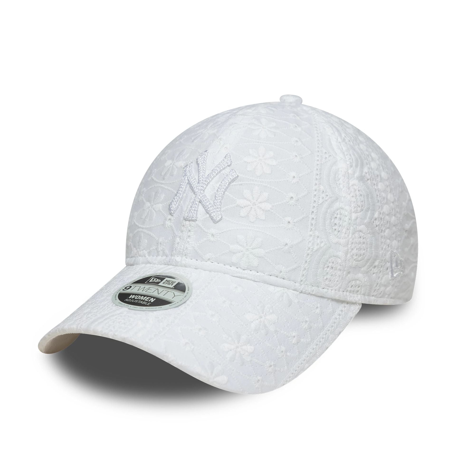 New York Yankees Womens MLB Broderie White 9TWENTY Adjustable Cap