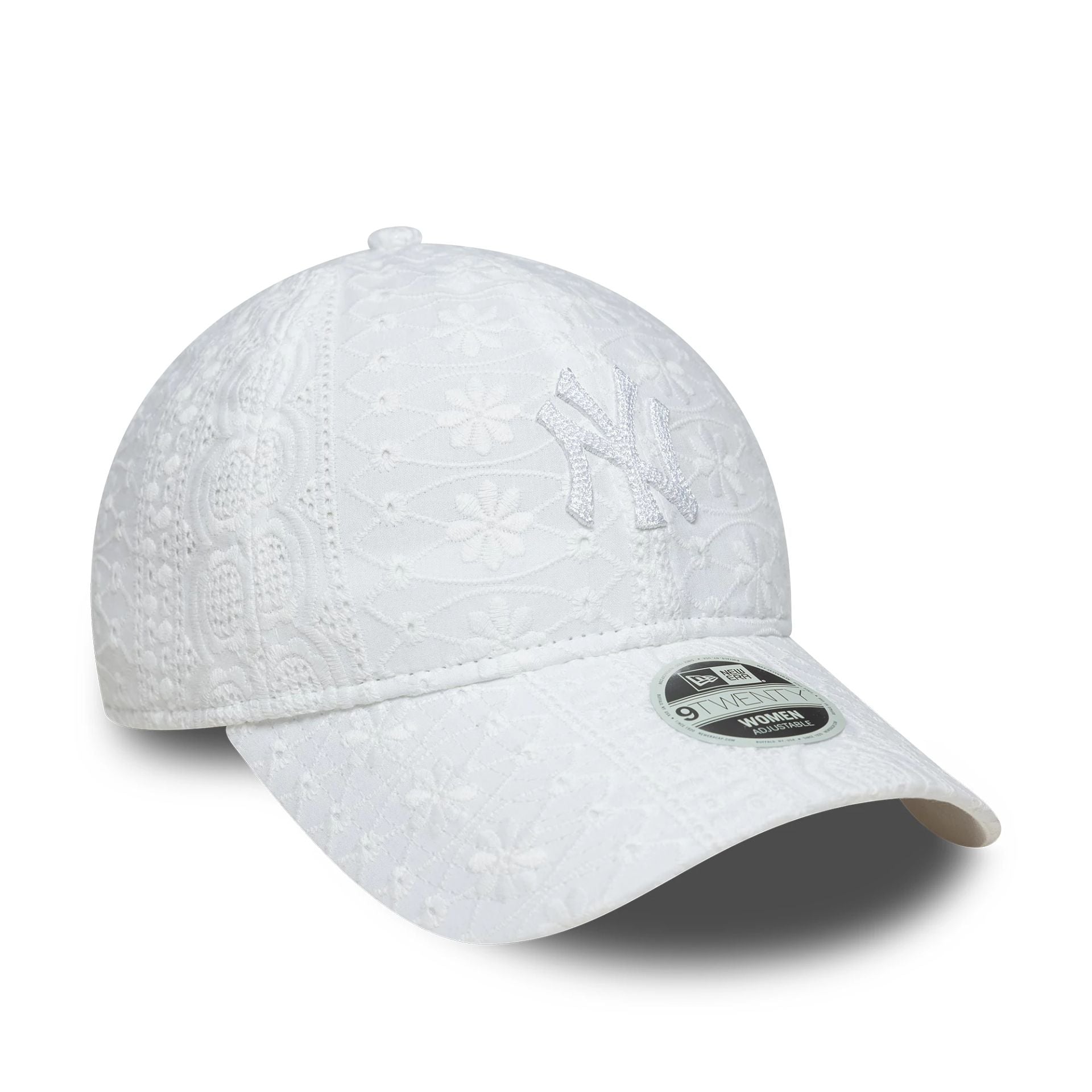 New York Yankees Womens MLB Broderie White 9TWENTY Adjustable Cap