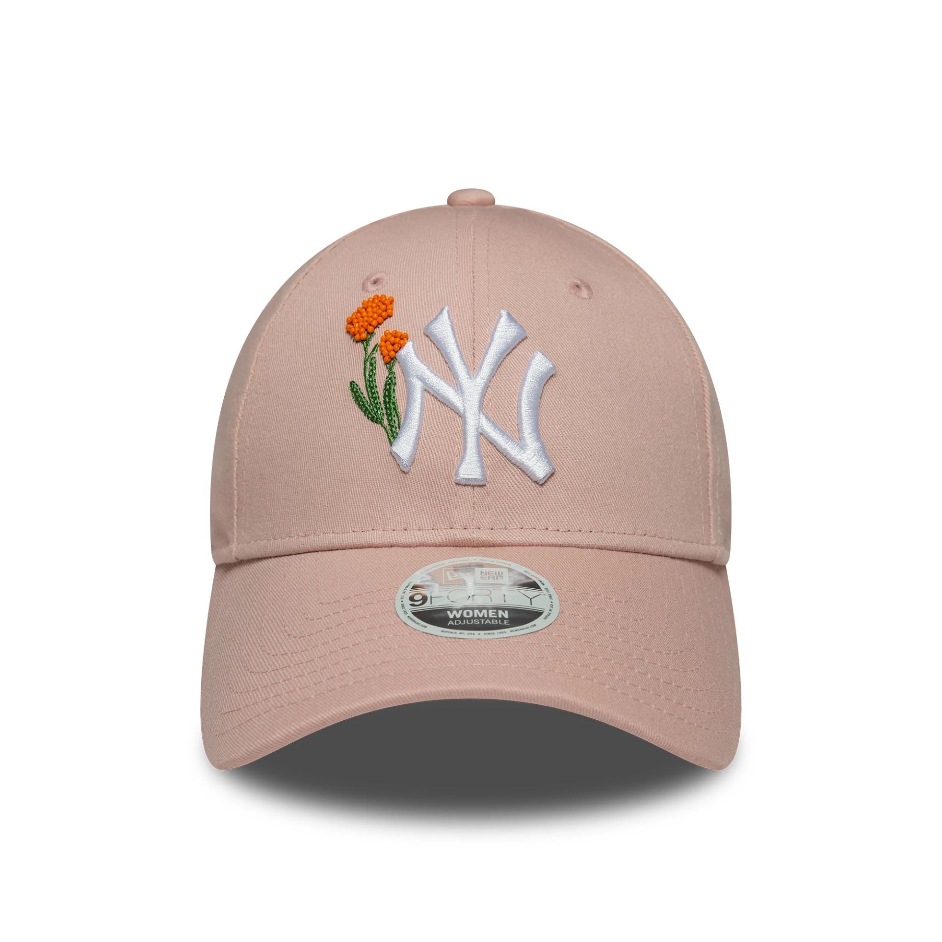 New York Yankees Womens MLB Beaded Pastel Pink 9FORTY Adjustable Cap