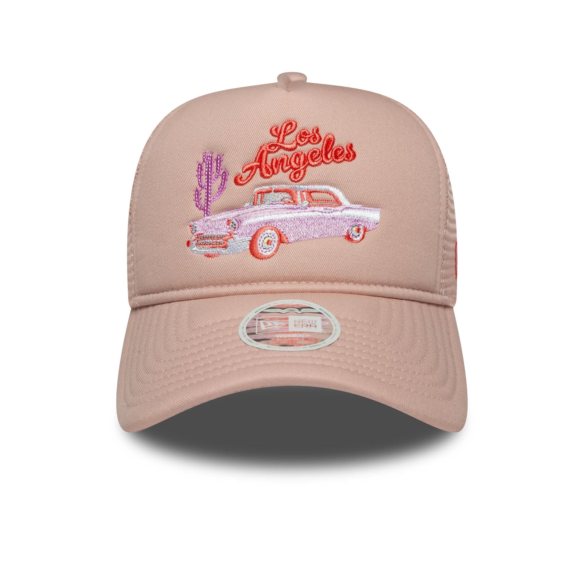 Womens New Era Western Pastel Pink 9FORTY A-Frame Trucker Adjustable Cap