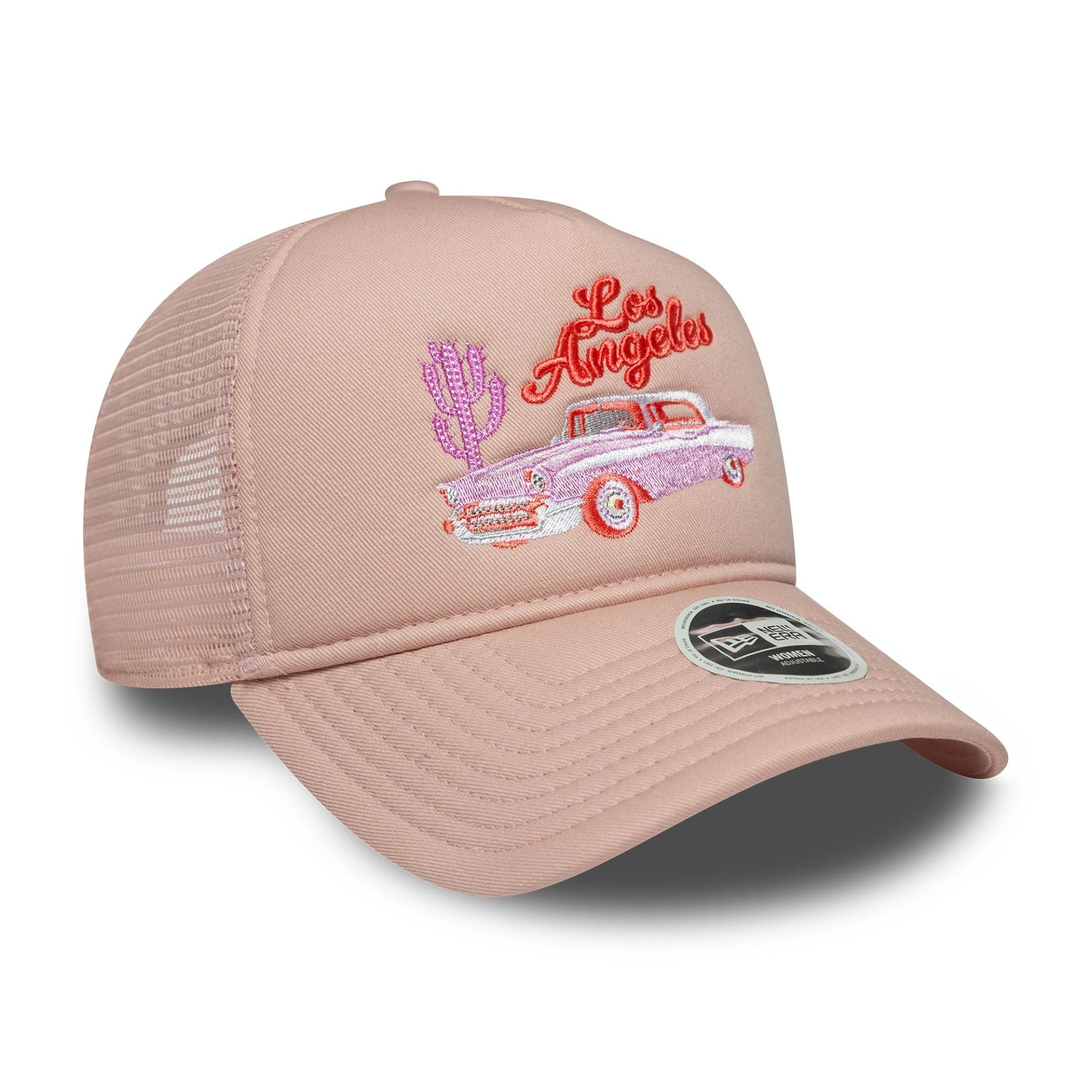 Womens New Era Western Pastel Pink 9FORTY A-Frame Trucker Adjustable Cap