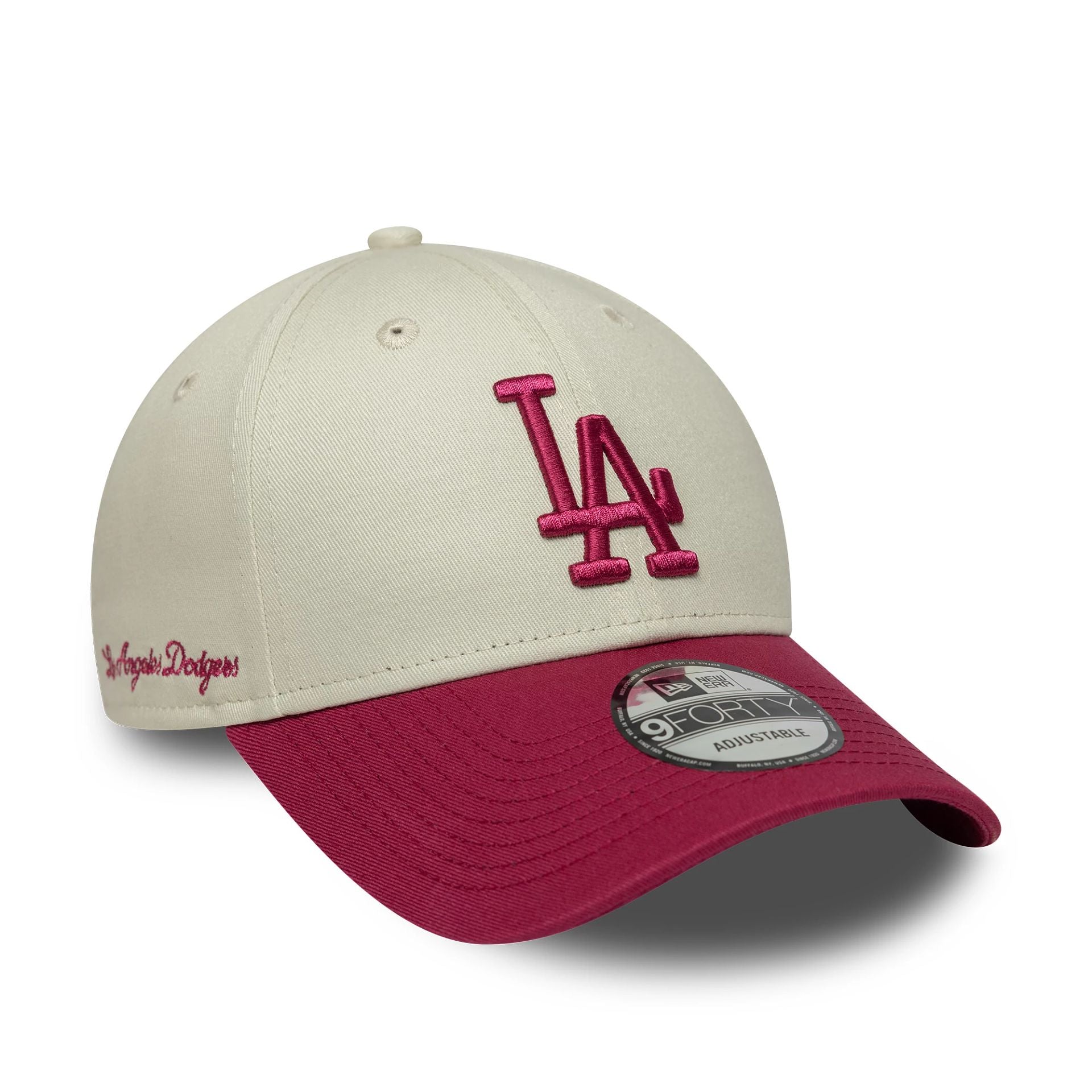 LA Dodgers MLB Side Script Cream 9FORTY Adjustable Cap