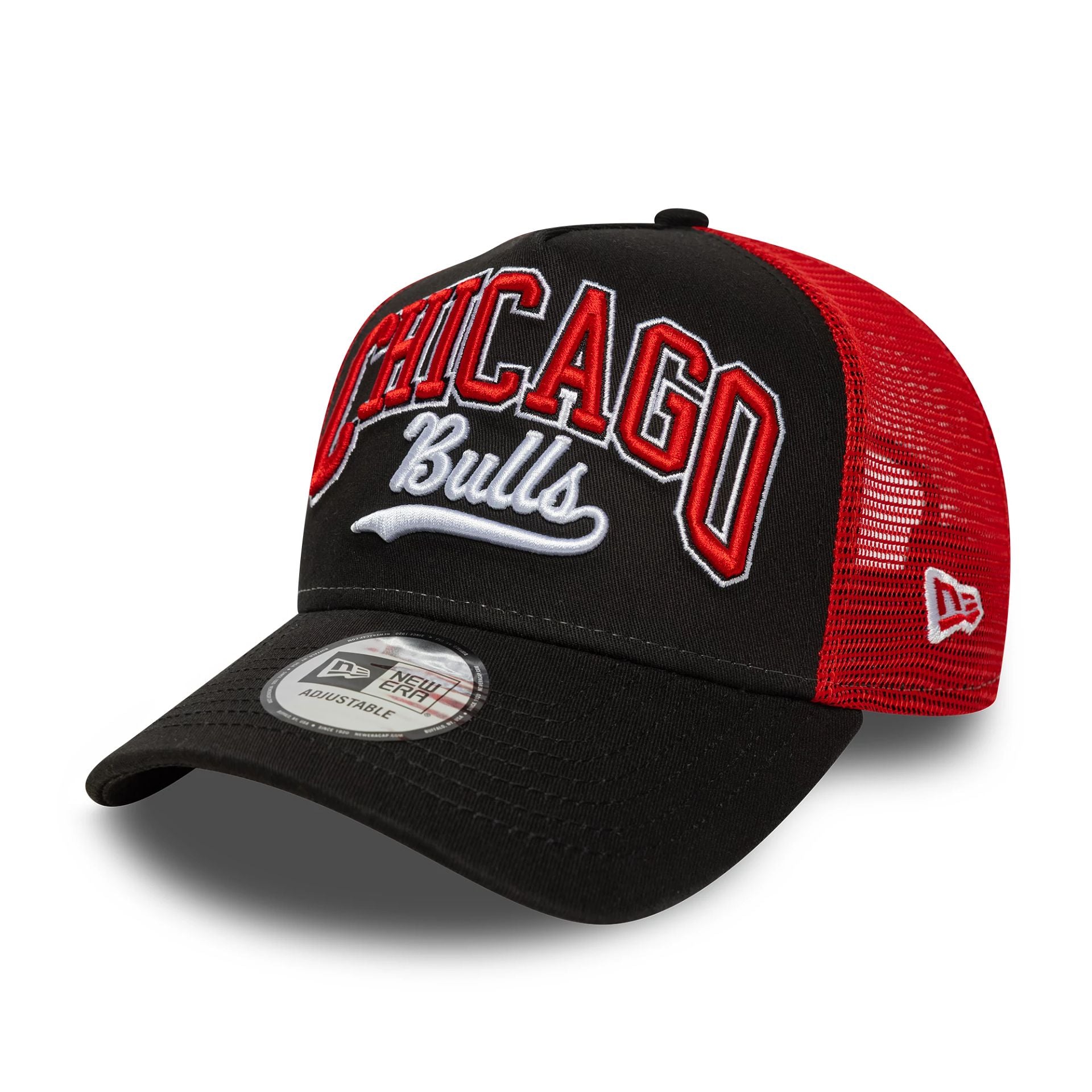 Chicago Bulls NBA Script Black 9FORTY E-Frame Trucker Adjustable Cap
