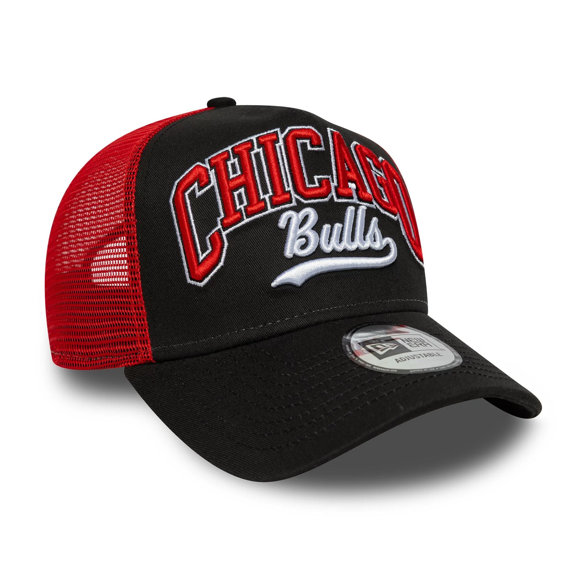 Chicago Bulls NBA Script Black 9FORTY E-Frame Trucker Adjustable Cap
