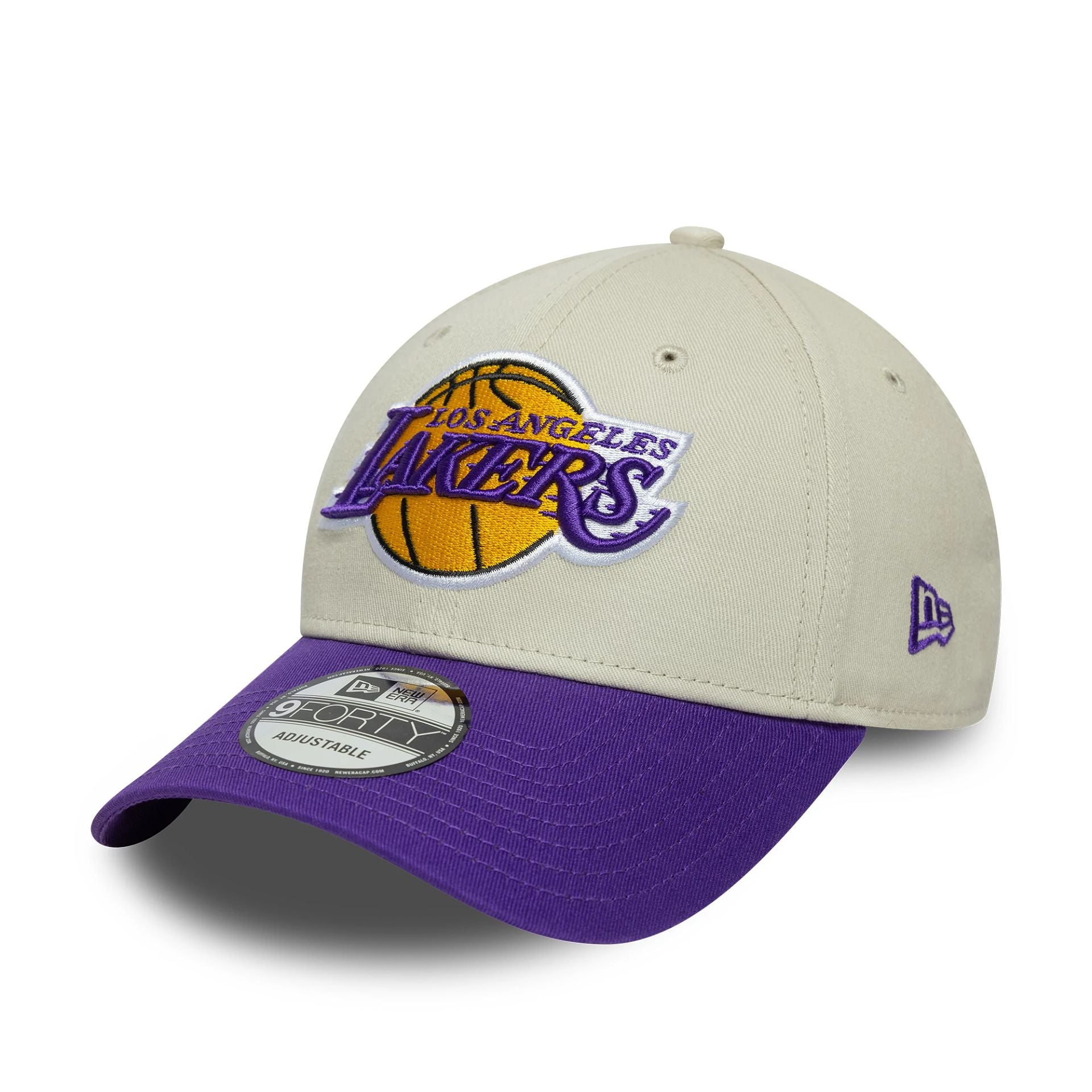 LA Lakers NBA Contrast Patch Cream 9FORTY Adjustable Cap