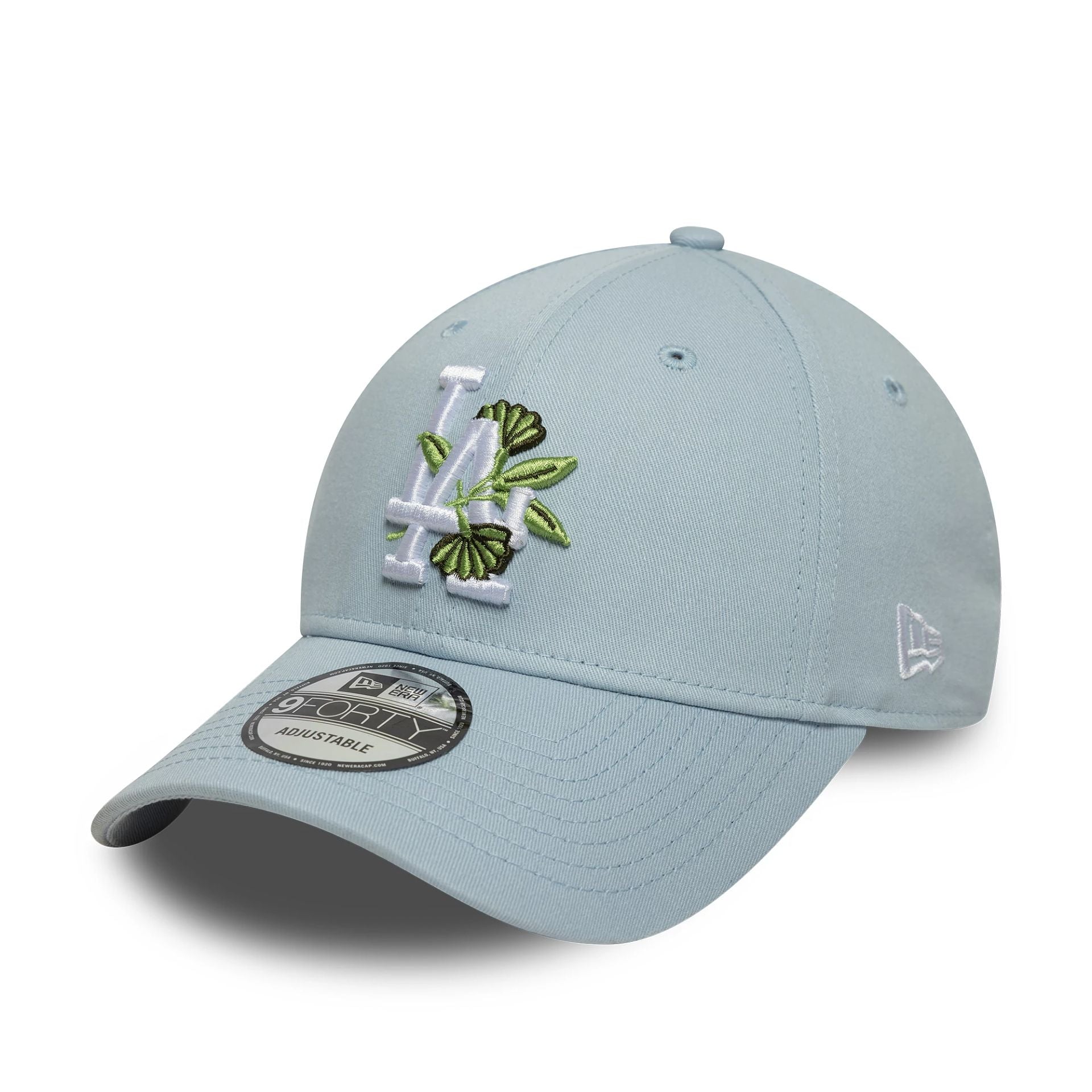 LA Dodgers MLB Floral Icon Pastel Blue 9FORTY Adjustable Cap