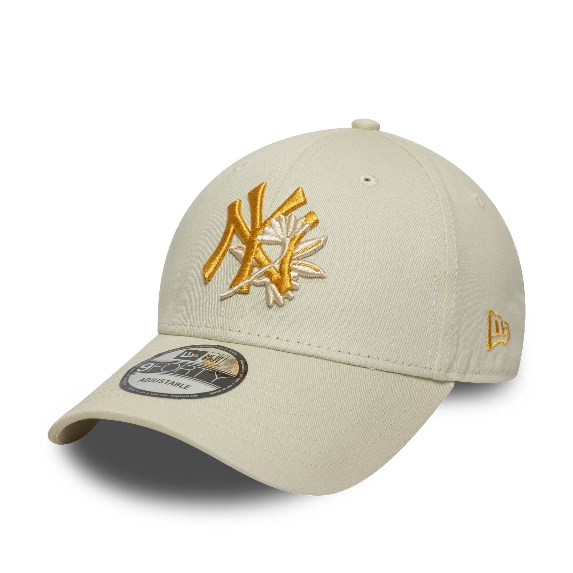 New York Yankees MLB Floral Icon Cream 9FORTY Adjustable Cap
