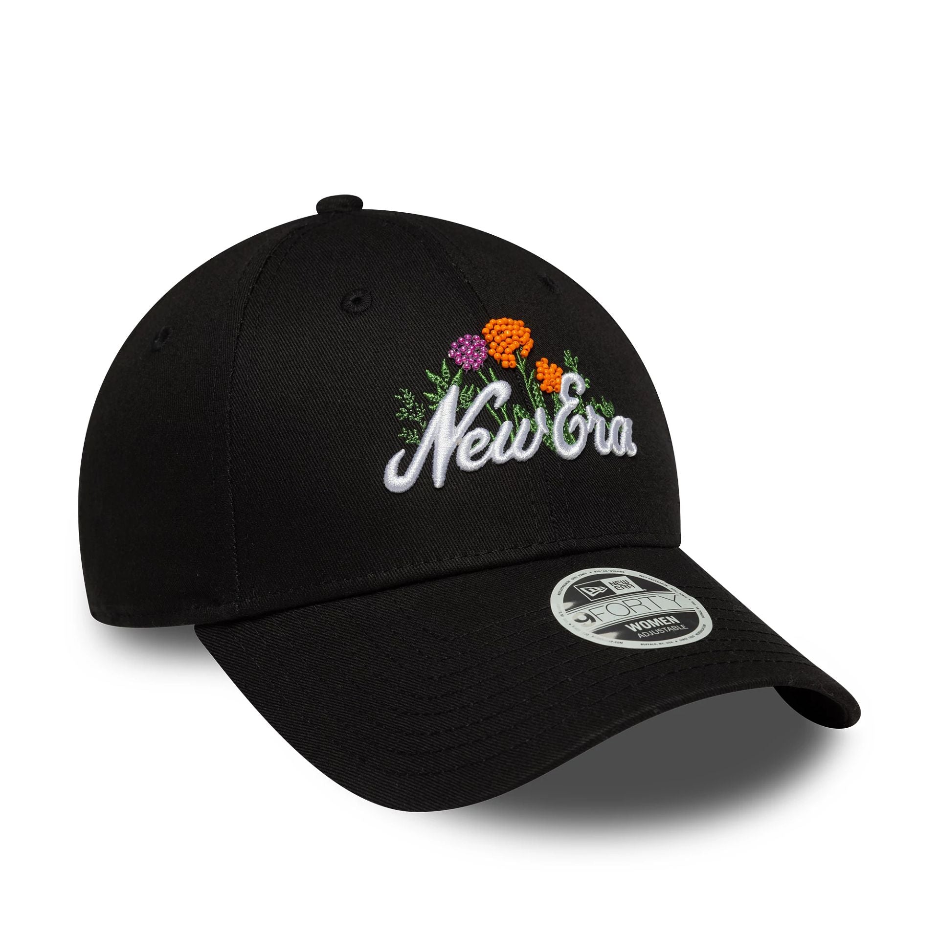 Womens New Era Beaded Black 9FORTY Adjustable Cap