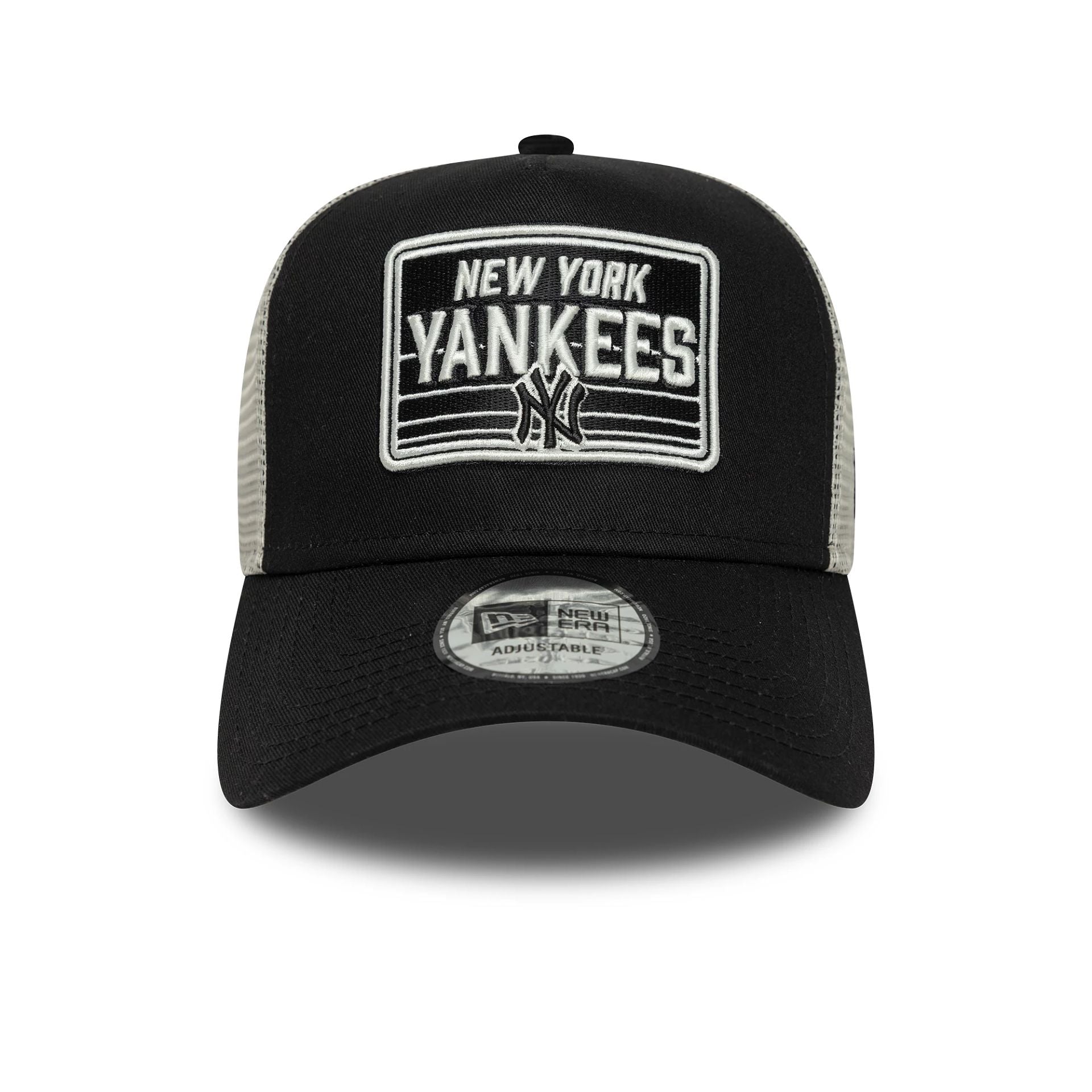 New York Yankees MLB Patch Black 9FORTY A-Frame Trucker Adjustable Cap