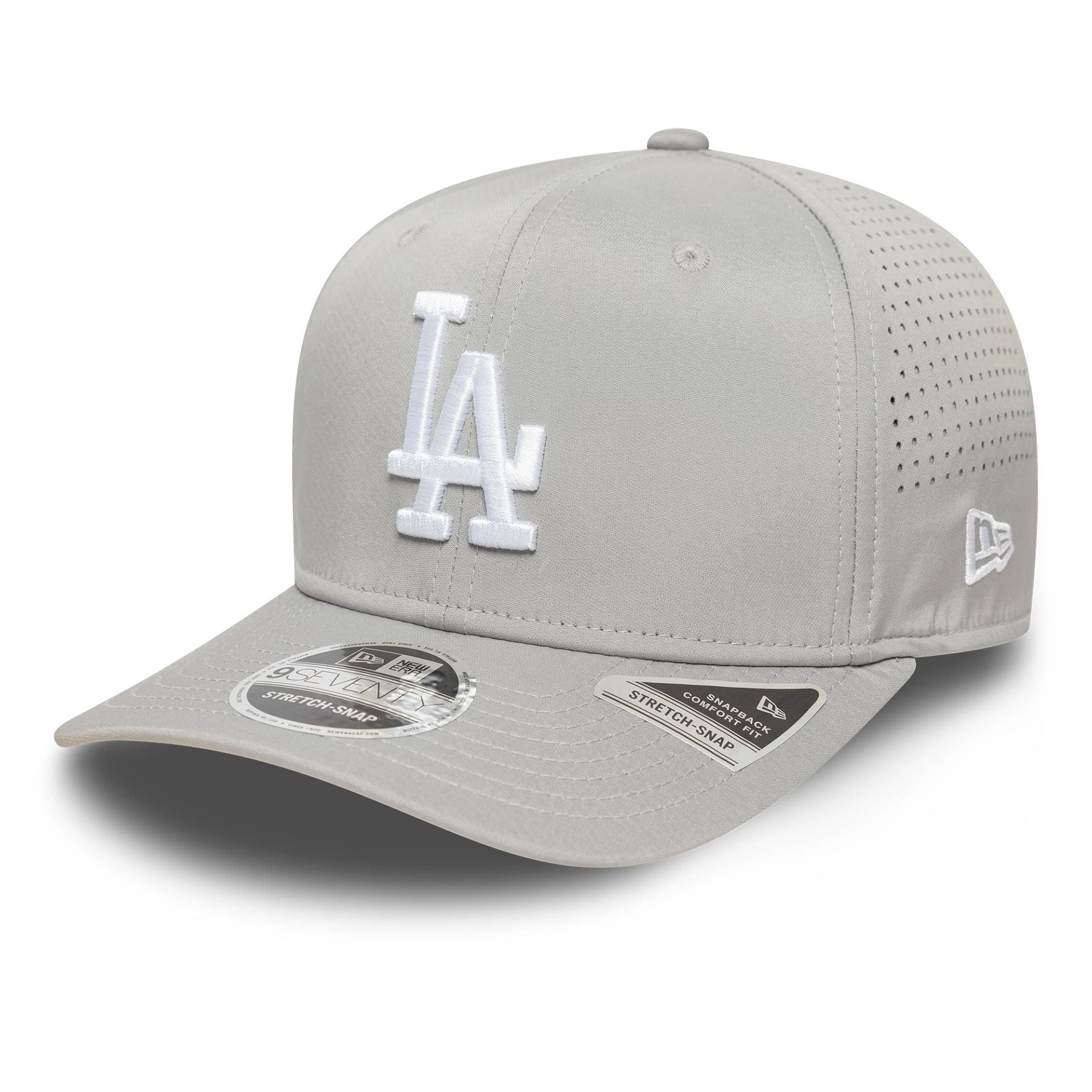 LA Dodgers MLB Perforated Grey 9SEVENTY Stretch-Snap Adjustable Cap
