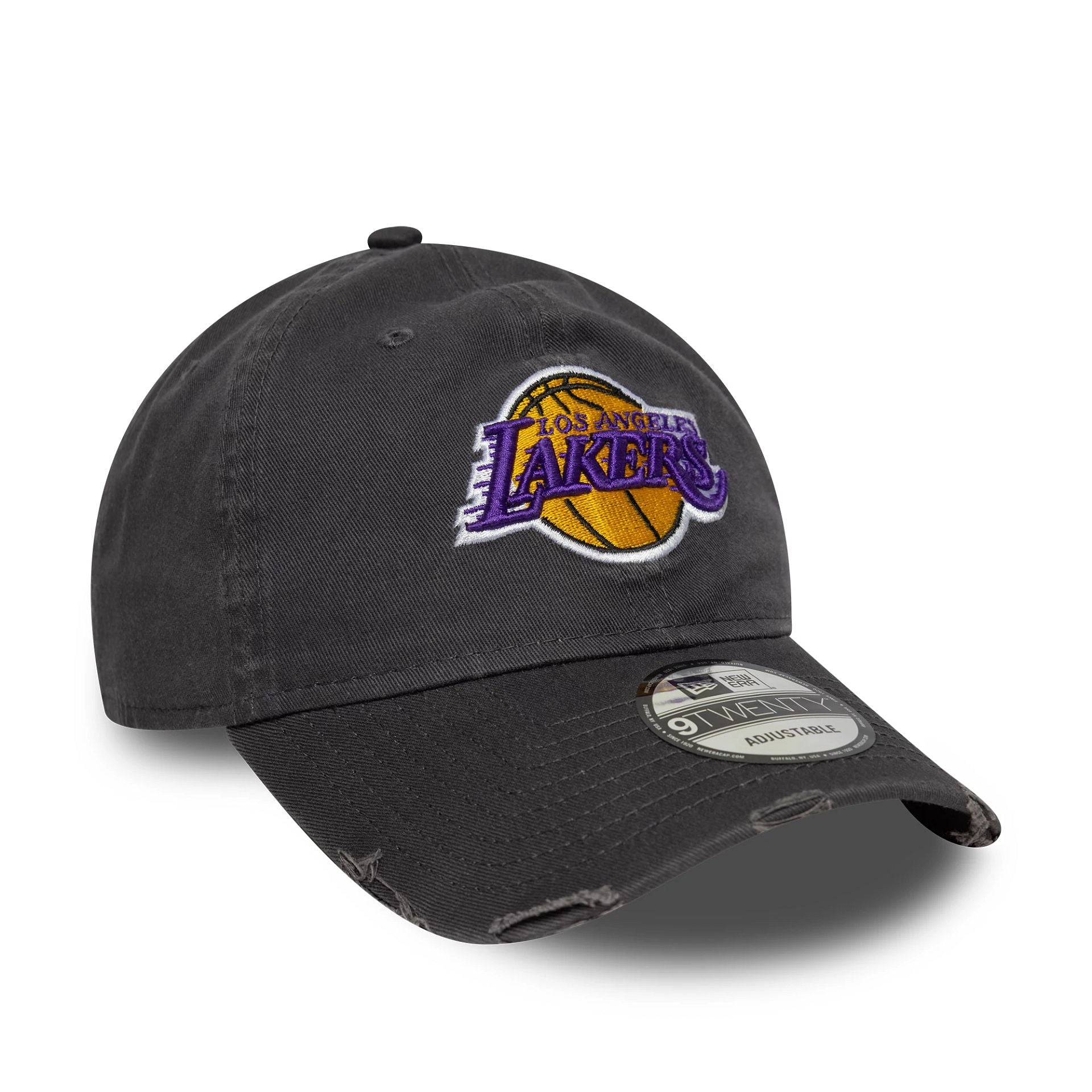 LA Lakers NBA Wash Distress Dark Grey 9TWENTY Adjustable Cap