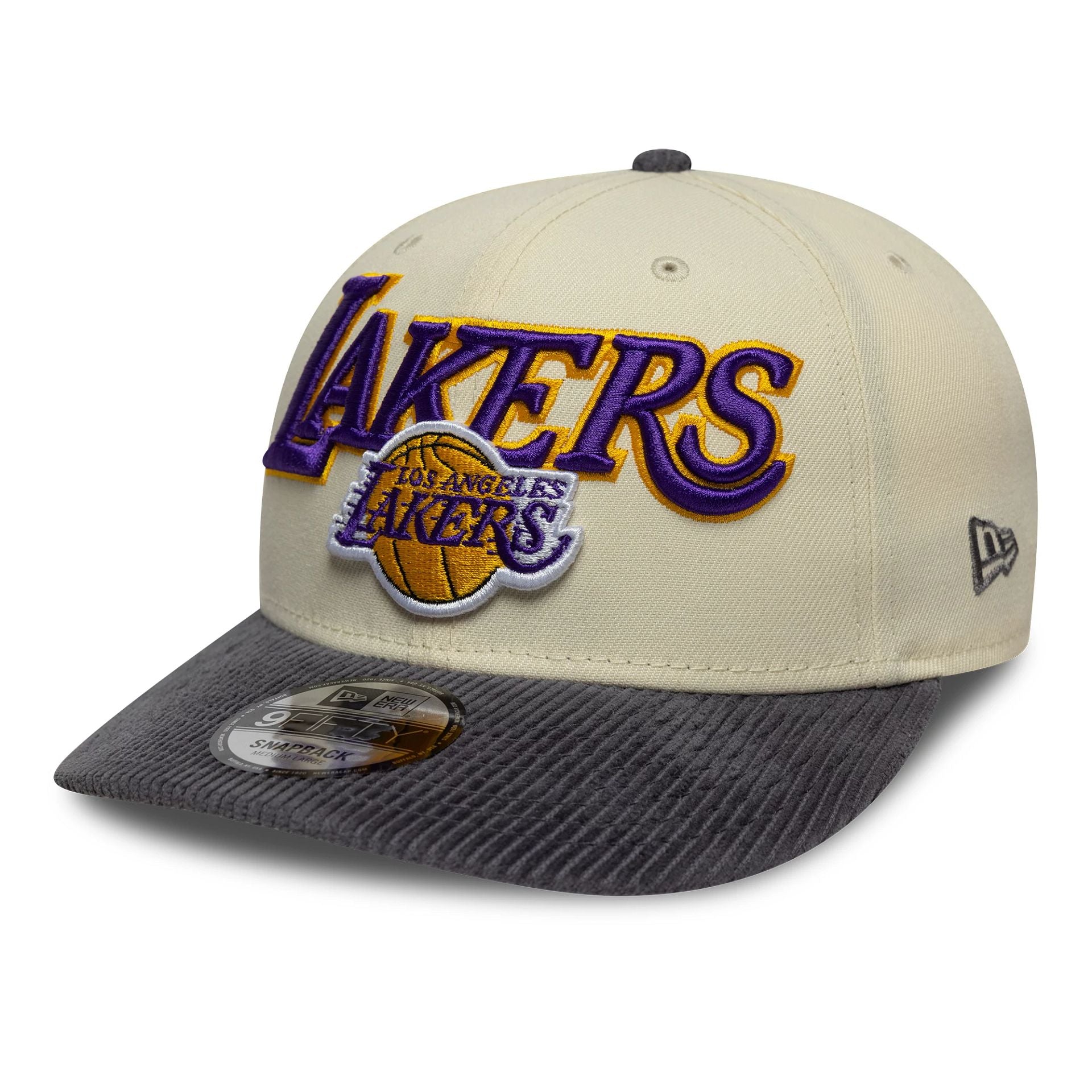 NBA Cord Visor LA Lakers Cream 9FIFTY Snapback Cap