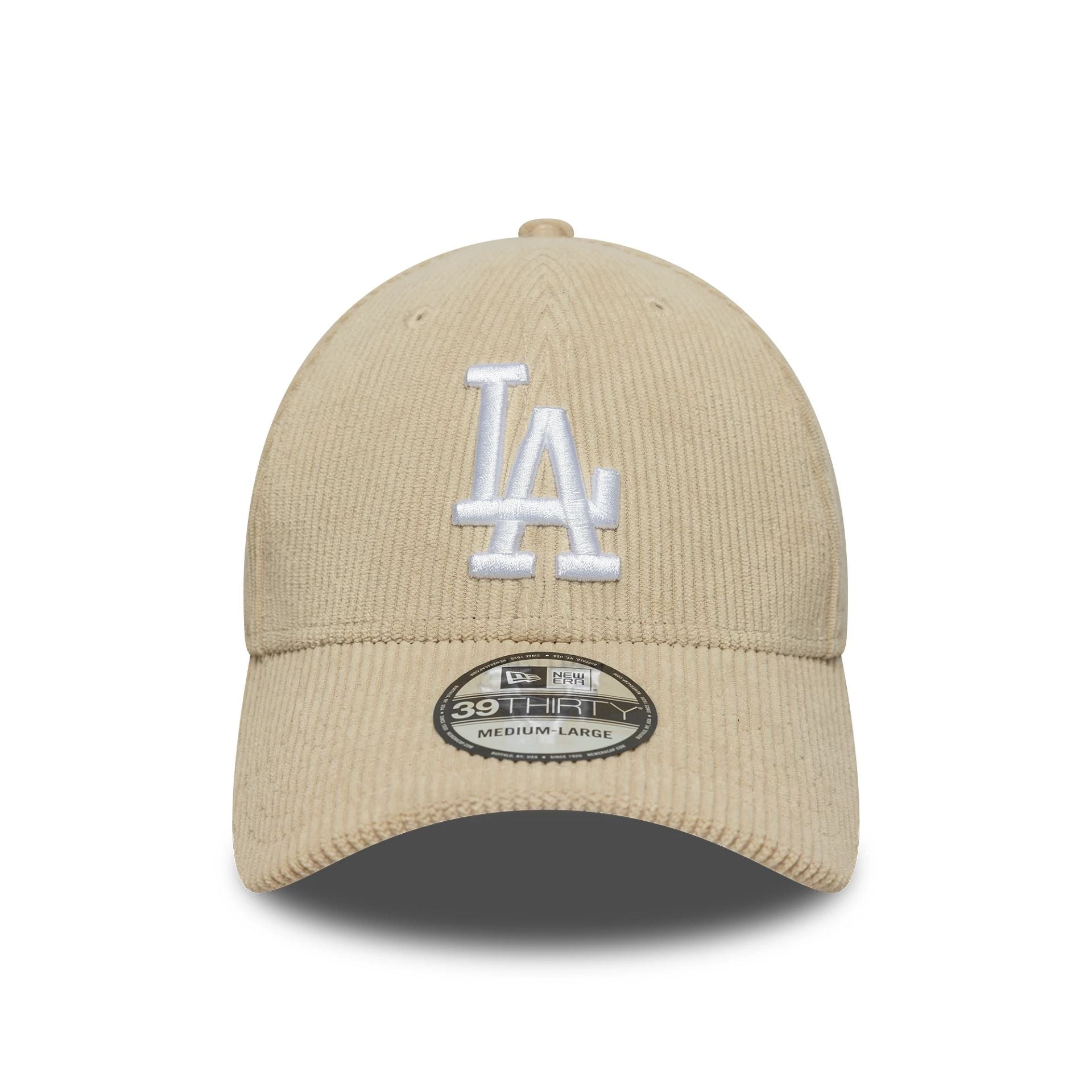 MLB Cord LA Dodgers Light Beige 39THIRTY Stretch-Fit Cap