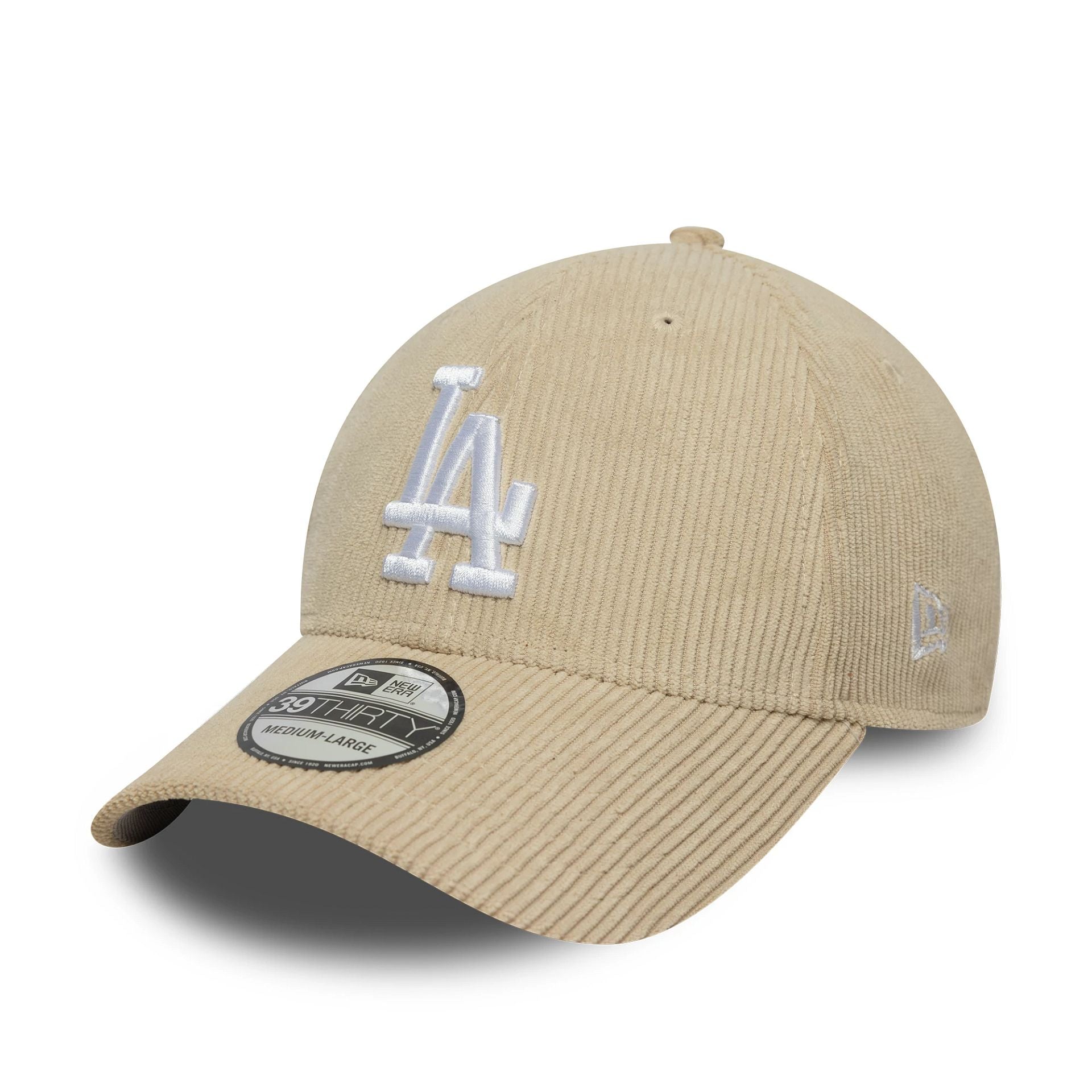 MLB Cord LA Dodgers Light Beige 39THIRTY Stretch-Fit Cap