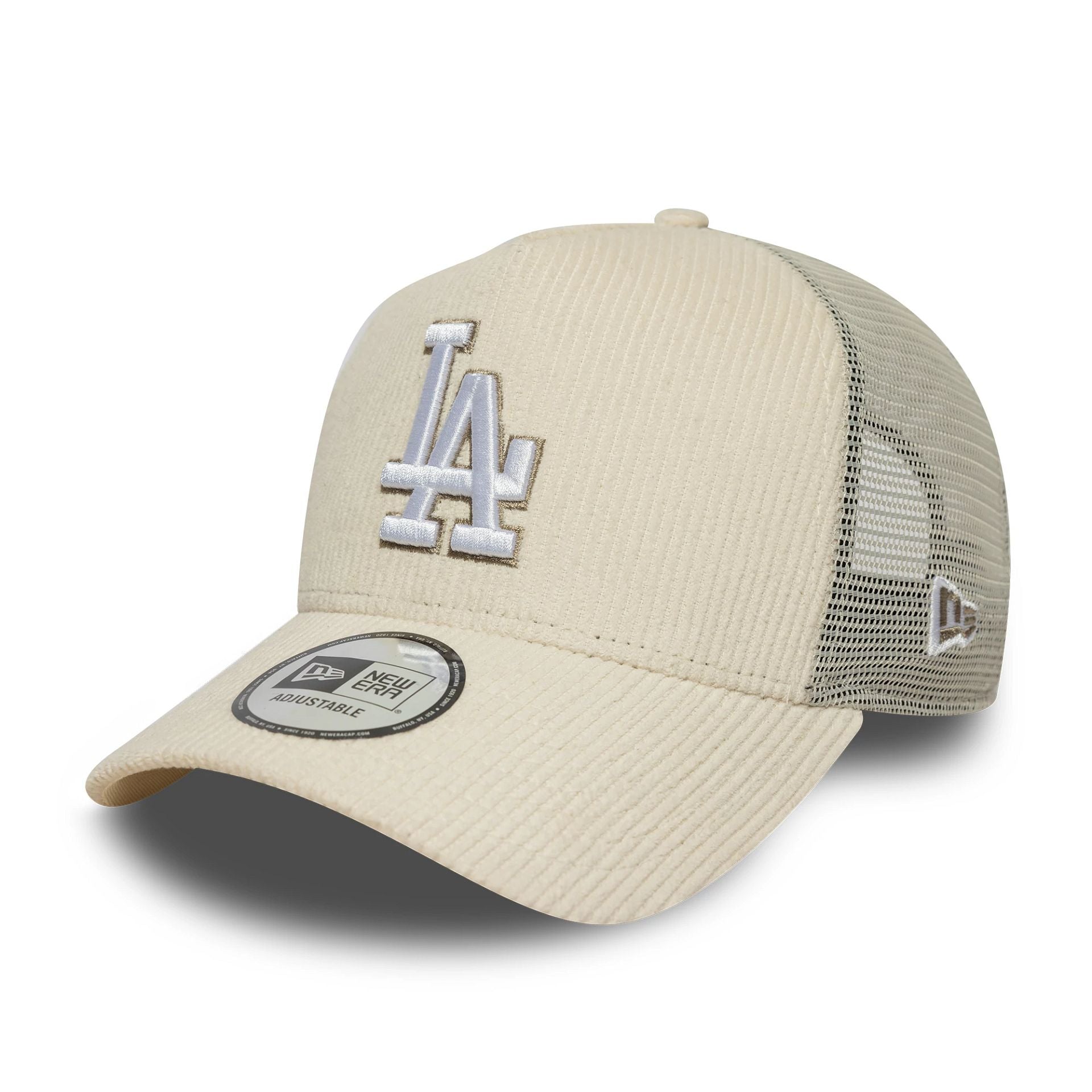 LA Dodgers MLB Cord Cream 9FORTY A-Frame Trucker Adjustable Cap