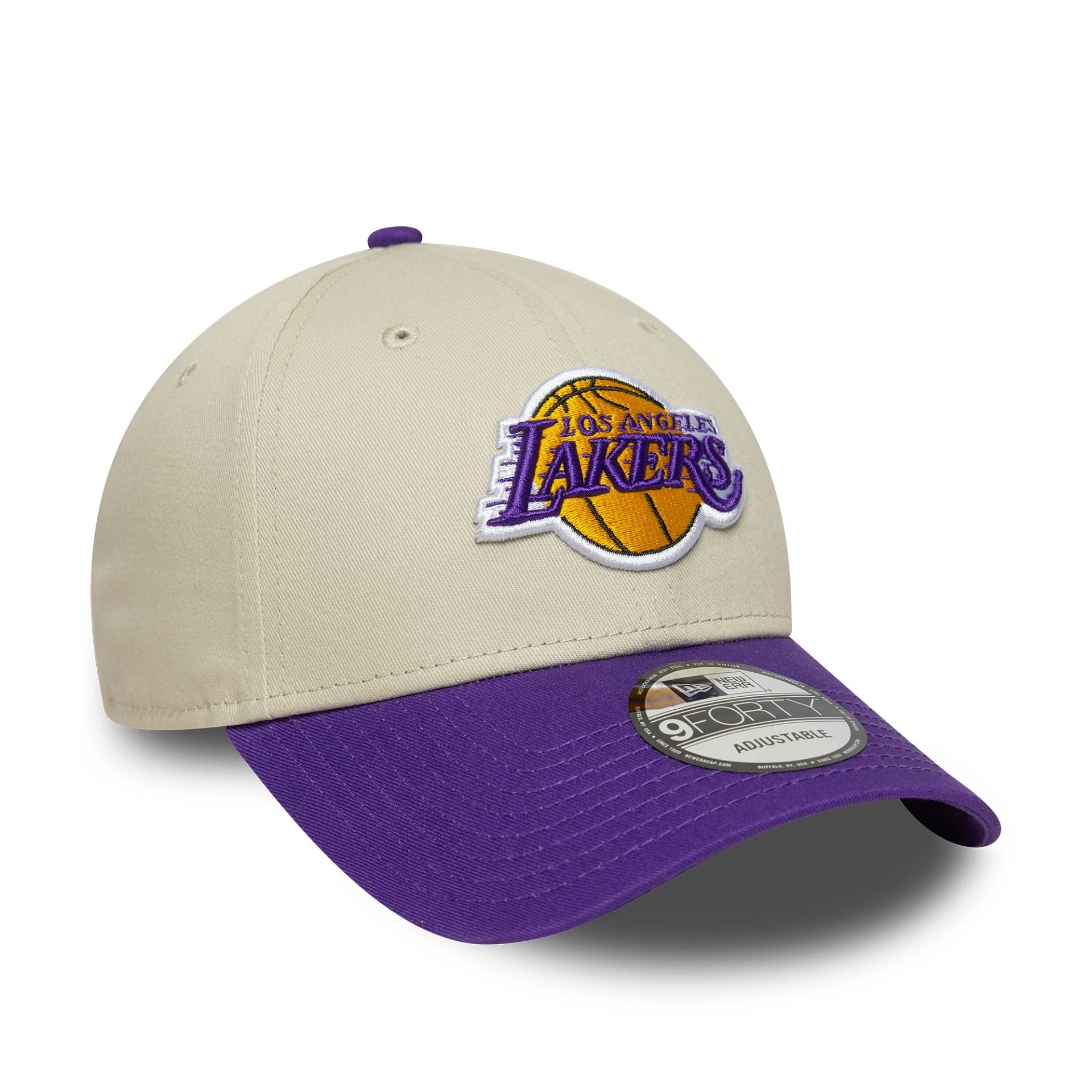 LA Lakers NBA Colour Block Cream 9FORTY Adjustable Cap