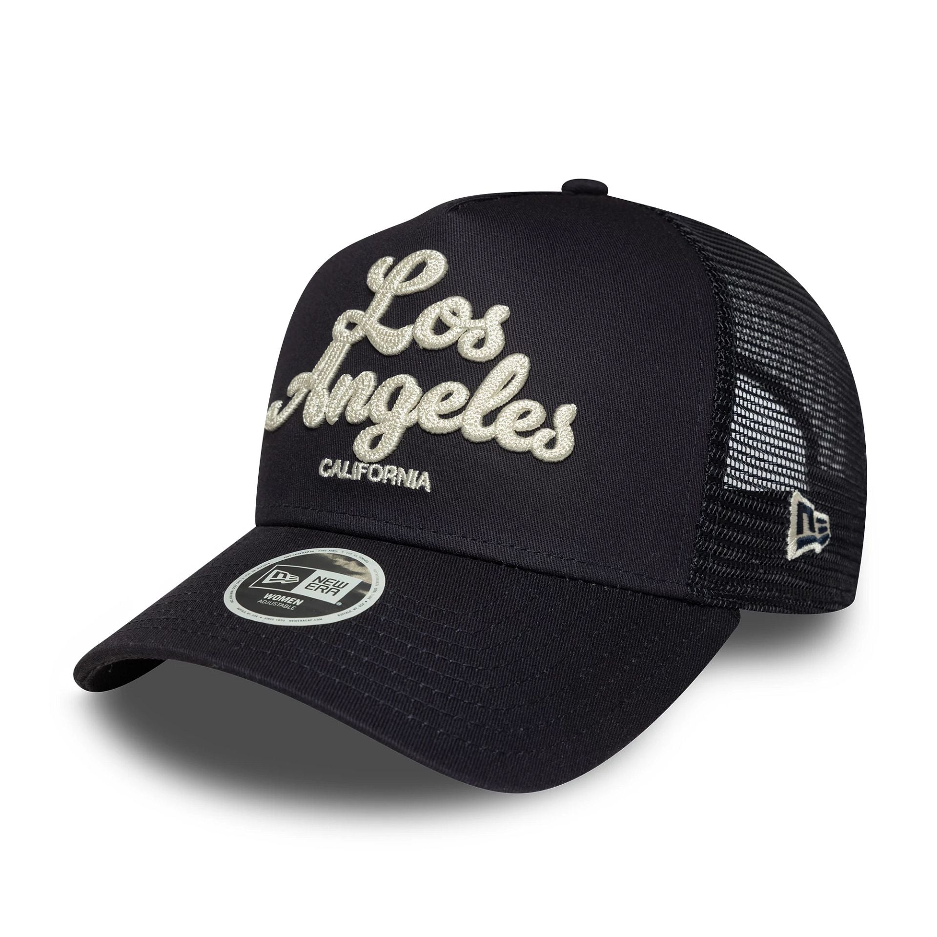 Womens New Era City Navy 9FORTY E-Frame Trucker Adjustable Cap