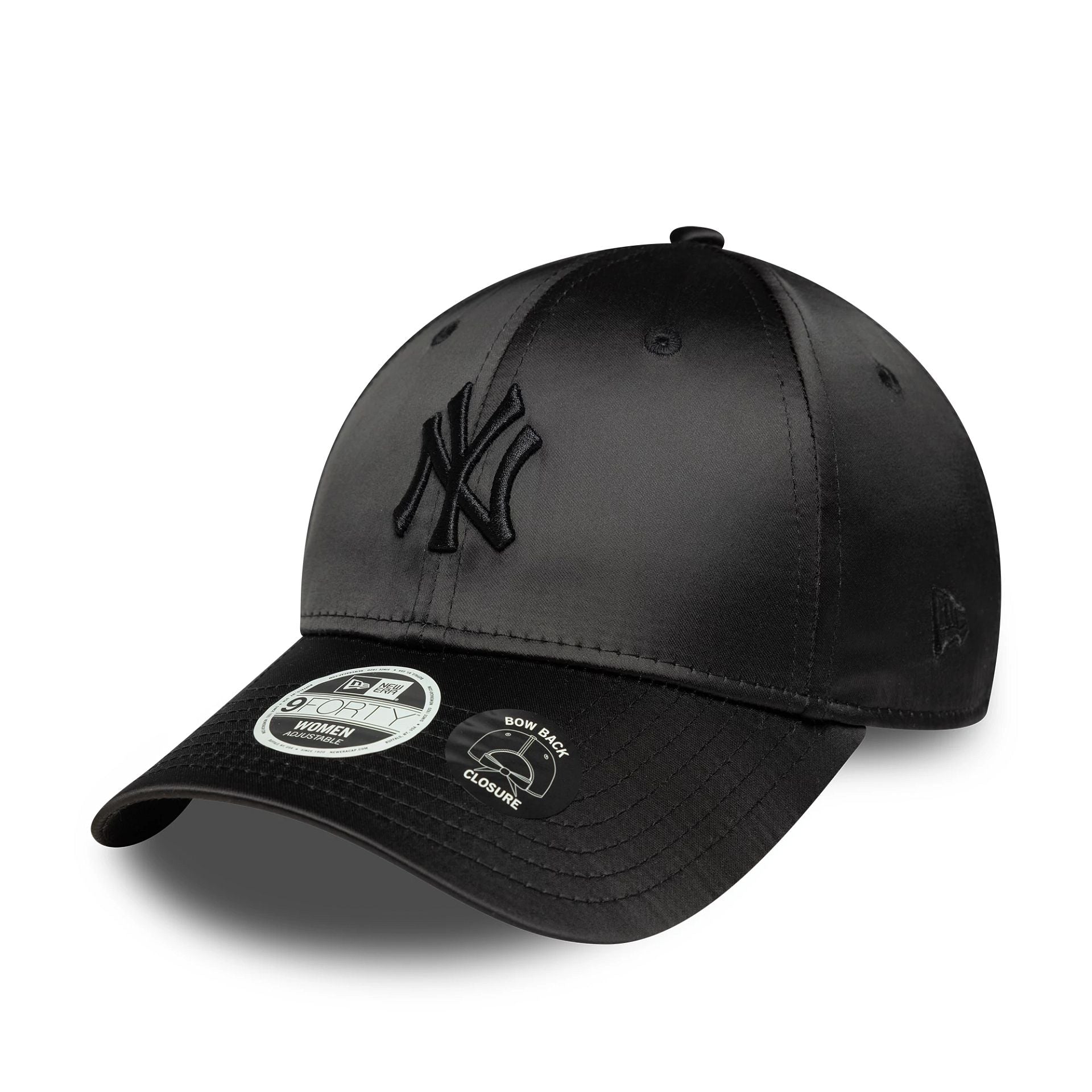 New York Yankees Womens MLB Satin Bow Back Black 9FORTY Adjustable Cap