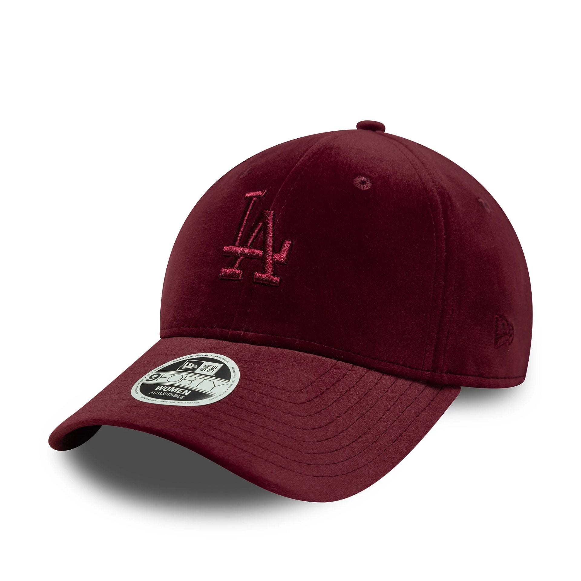 LA Dodgers Womens MLB Velour Dark Red 9FORTY Adjustable Cap